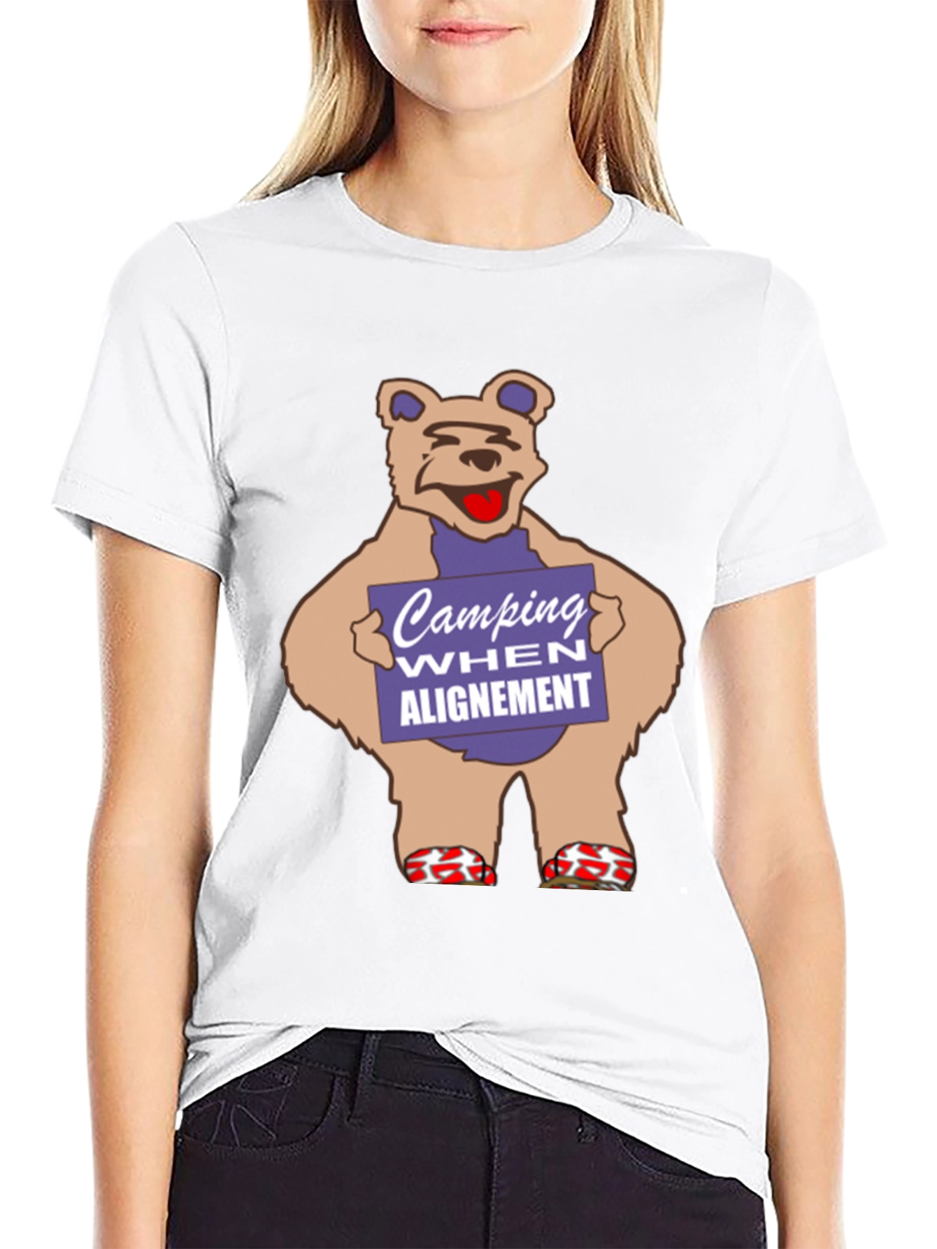 Bear Camping T-Shirt - Funny Graphic Tee