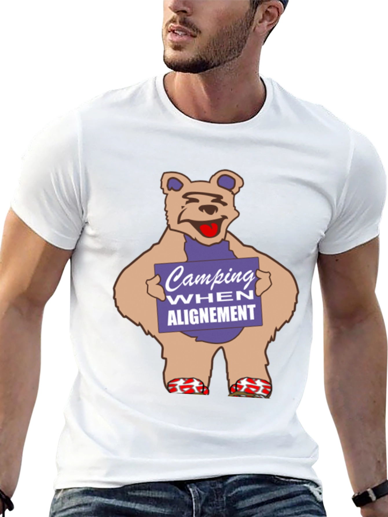 Bear Camping T-Shirt - Funny Graphic Tee
