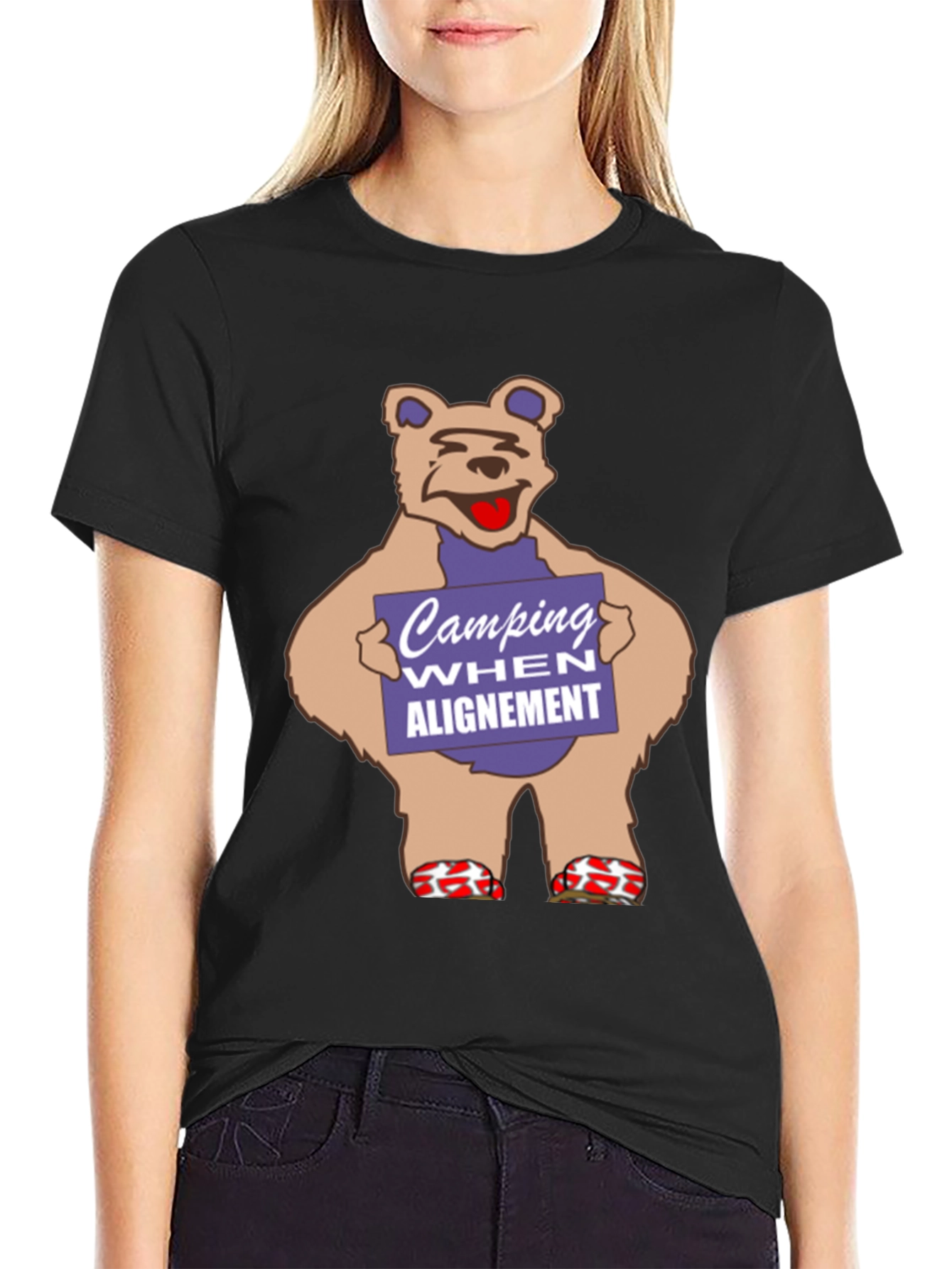 Bear Camping T-Shirt - Funny Graphic Tee