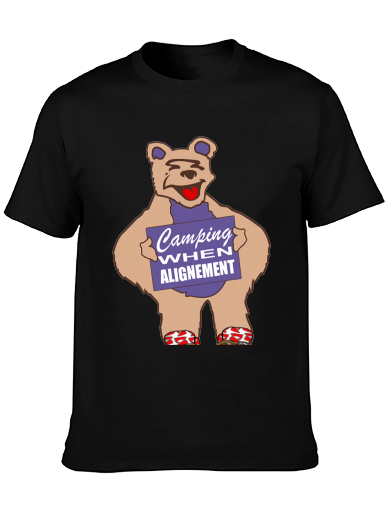 Bear Camping T-Shirt - Funny Graphic Tee