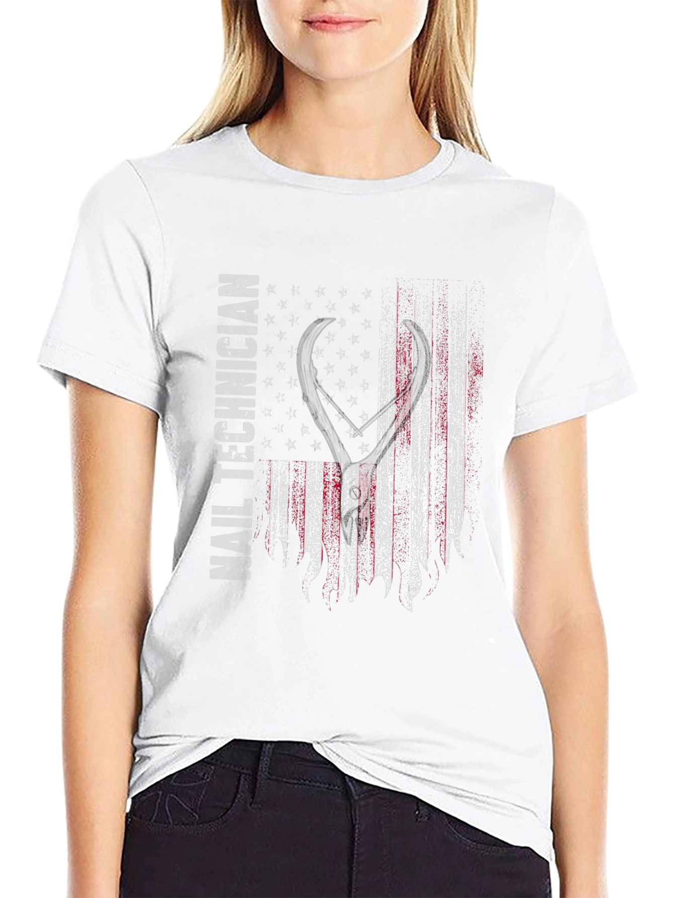 Nail Technician American Flag T-Shirt