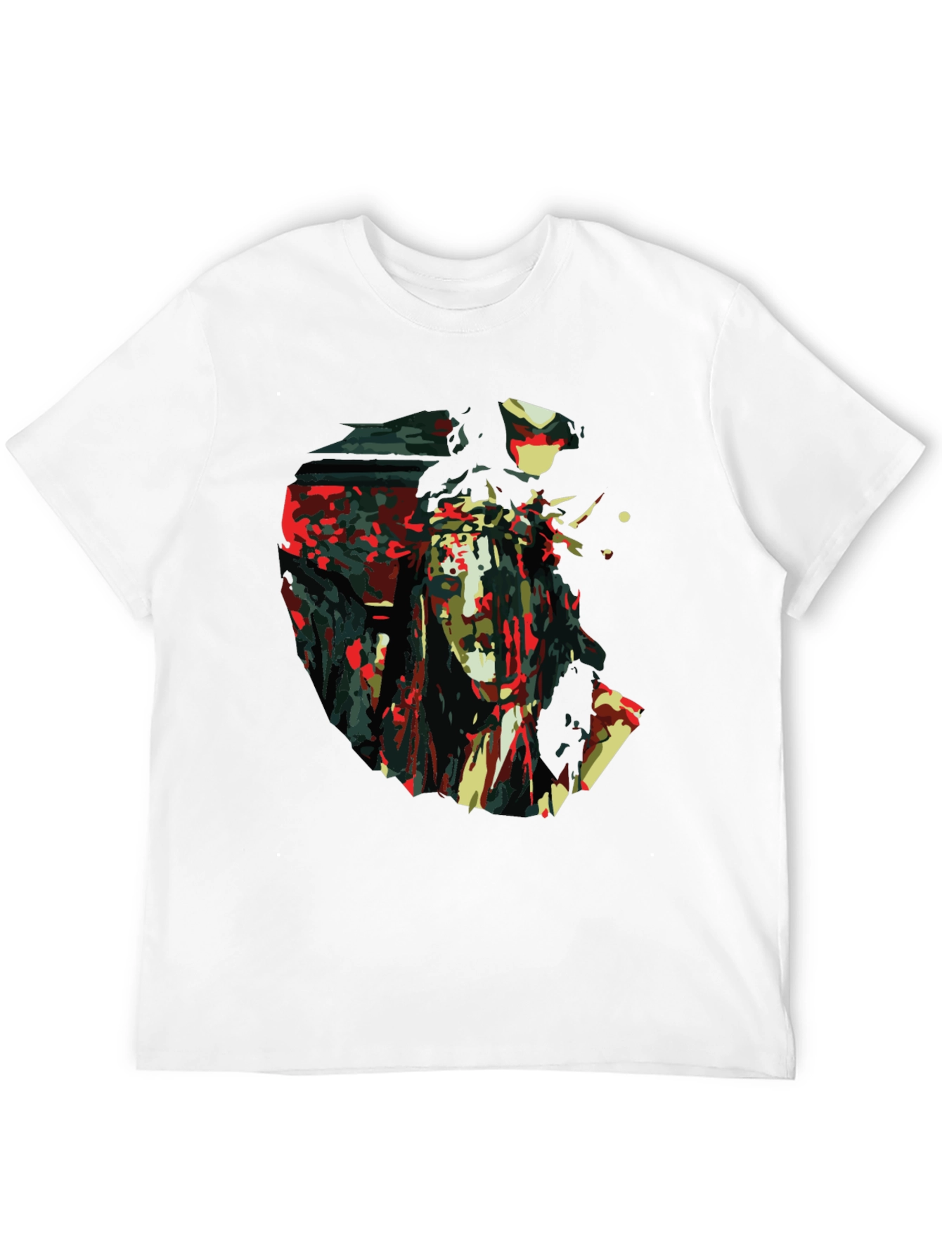 Abstract Jesus Print Black T-Shirt
