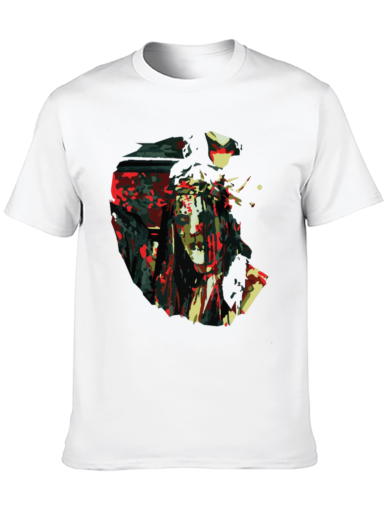 Abstract Jesus Print Black T-Shirt