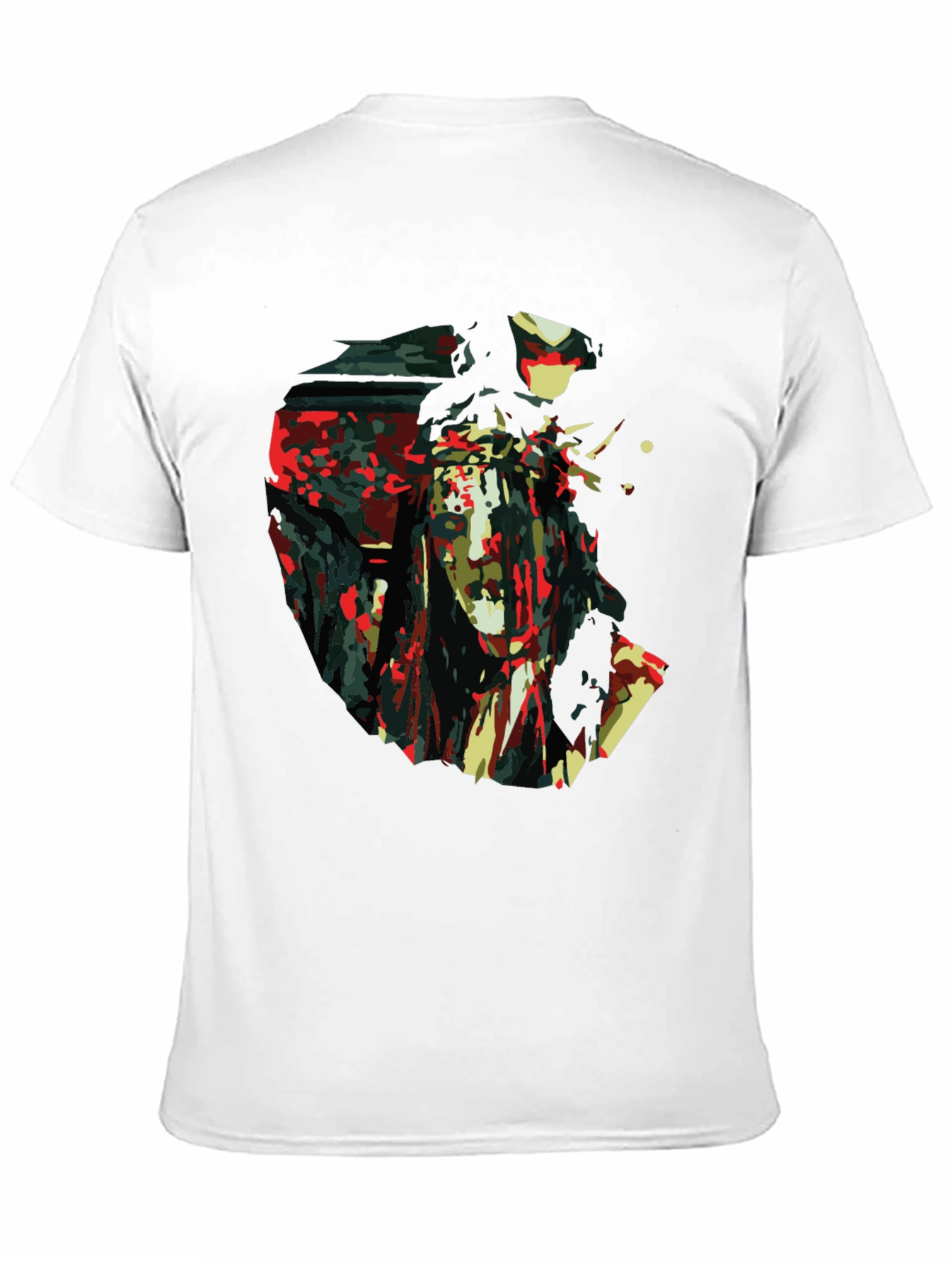 Abstract Jesus Print Black T-Shirt
