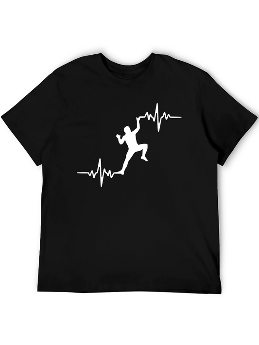 Climbing Heartbeat T-Shirt - Black Graphic Tee
