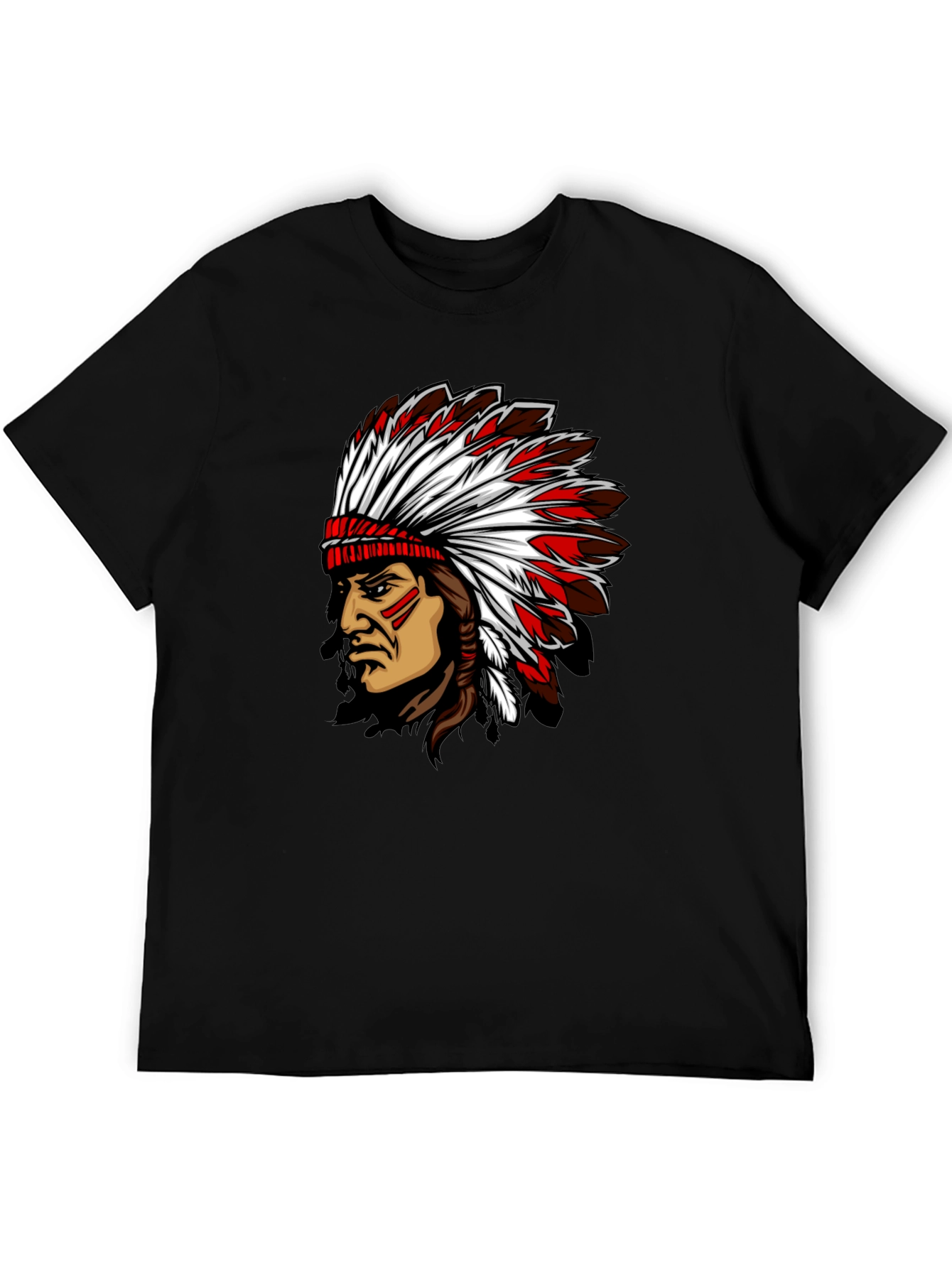 Indian Chief Graphic Black T-Shirt