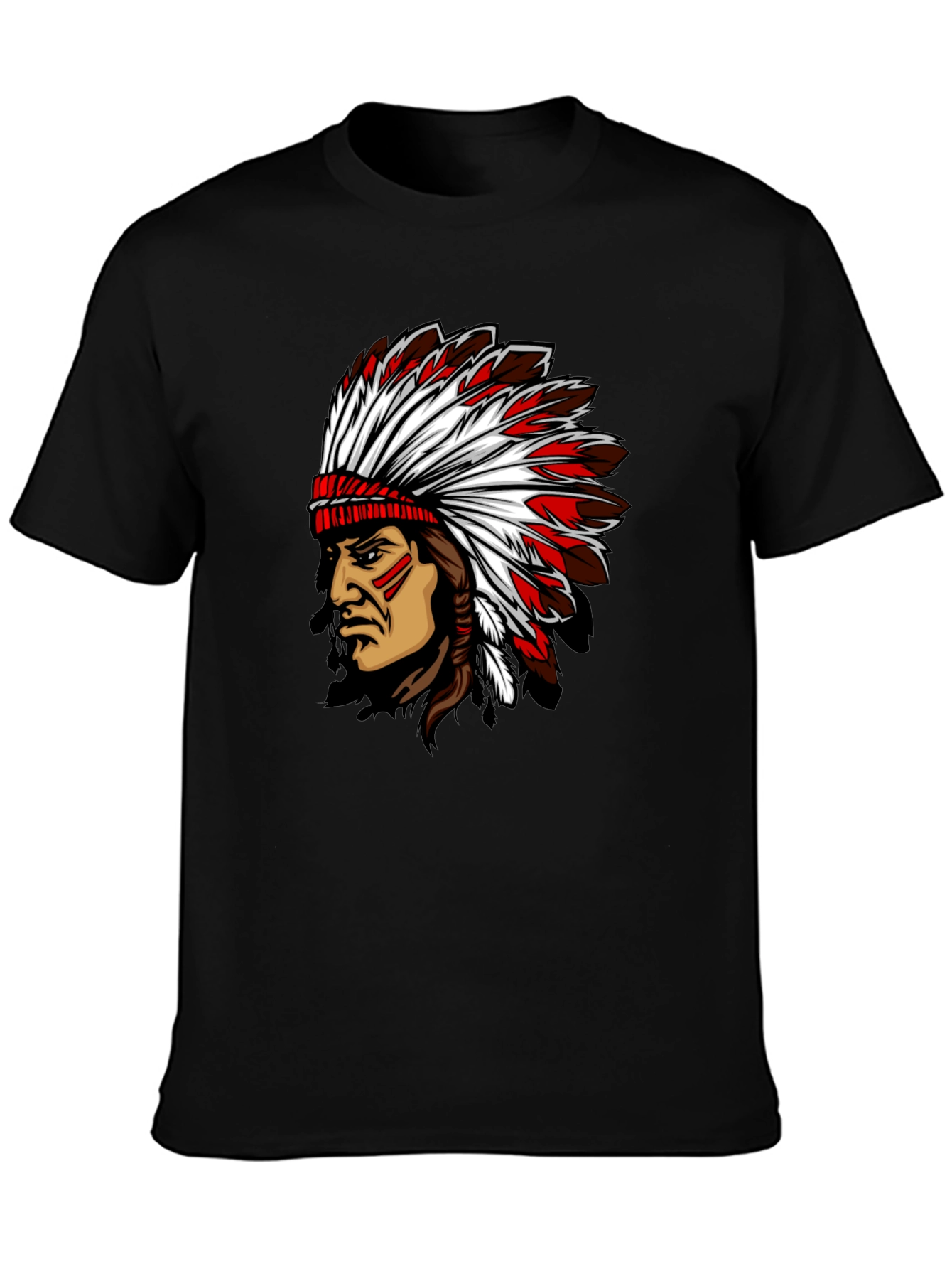 Indian Chief Graphic Black T-Shirt