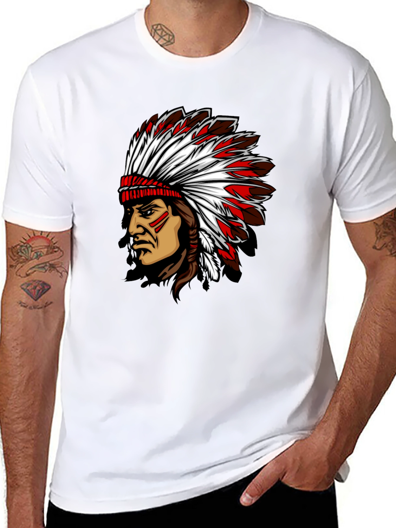 Indian Chief Graphic Black T-Shirt
