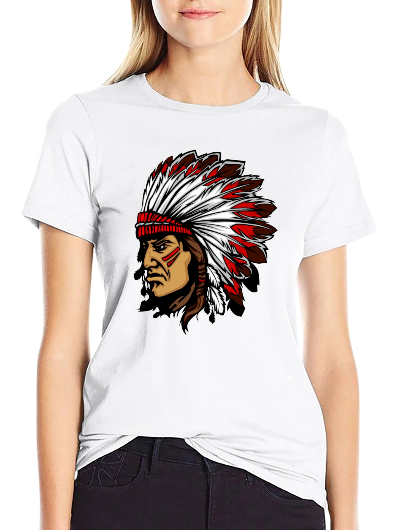 Indian Chief Graphic Black T-Shirt