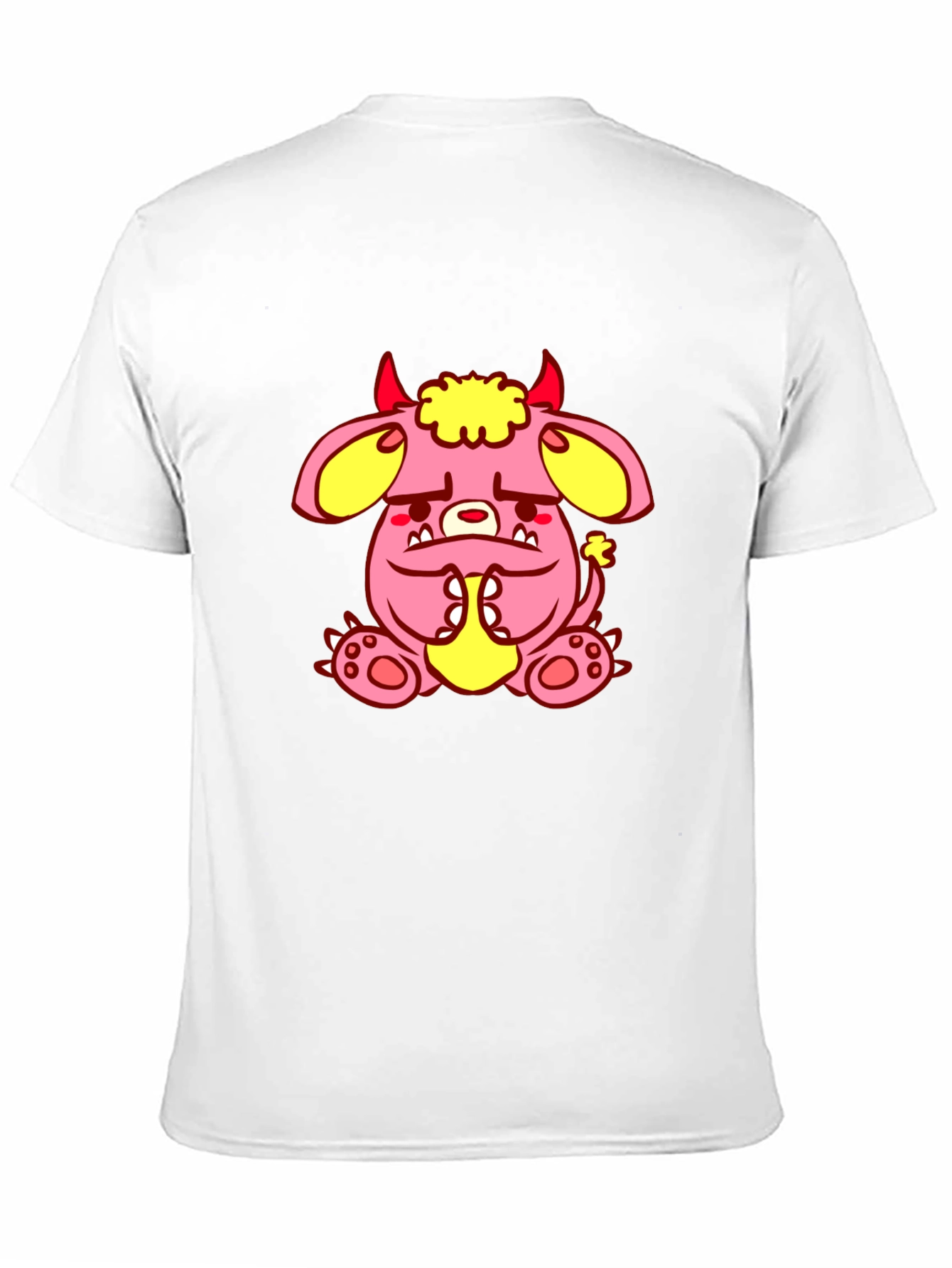 Pink Monster Graphic Tee - Black Cotton T-Shirt