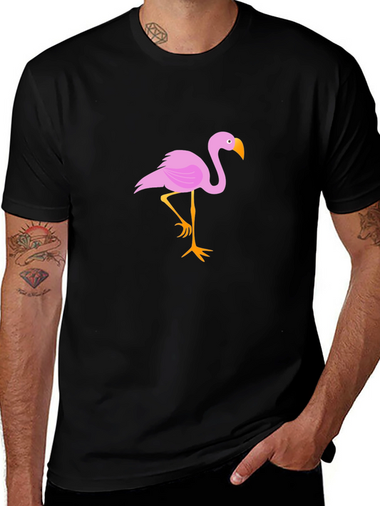 Flamingo Graphic Tee - Stylish Black Cotton T-Shirt
