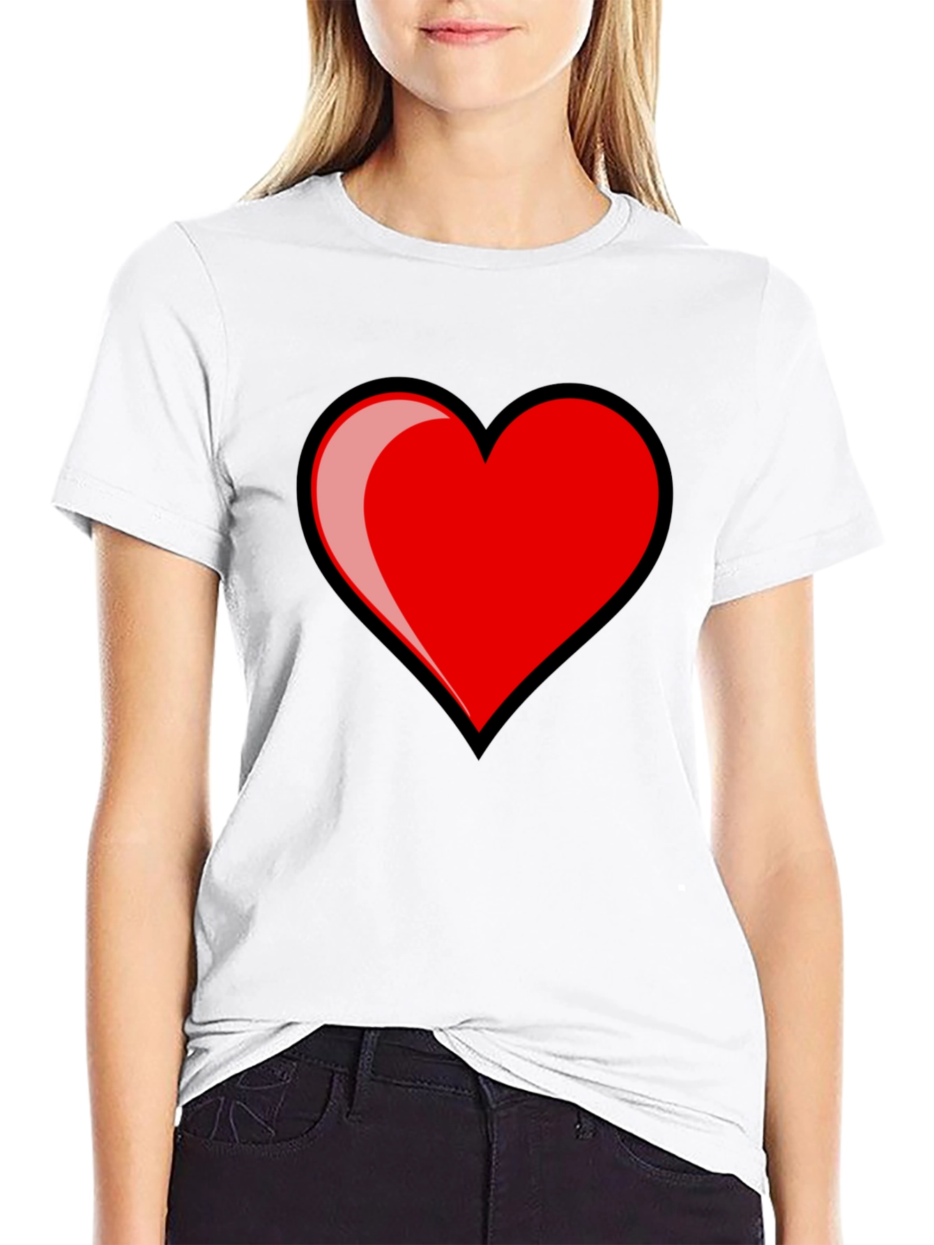 Heart Graphic T-Shirt - Stylish Black Tee