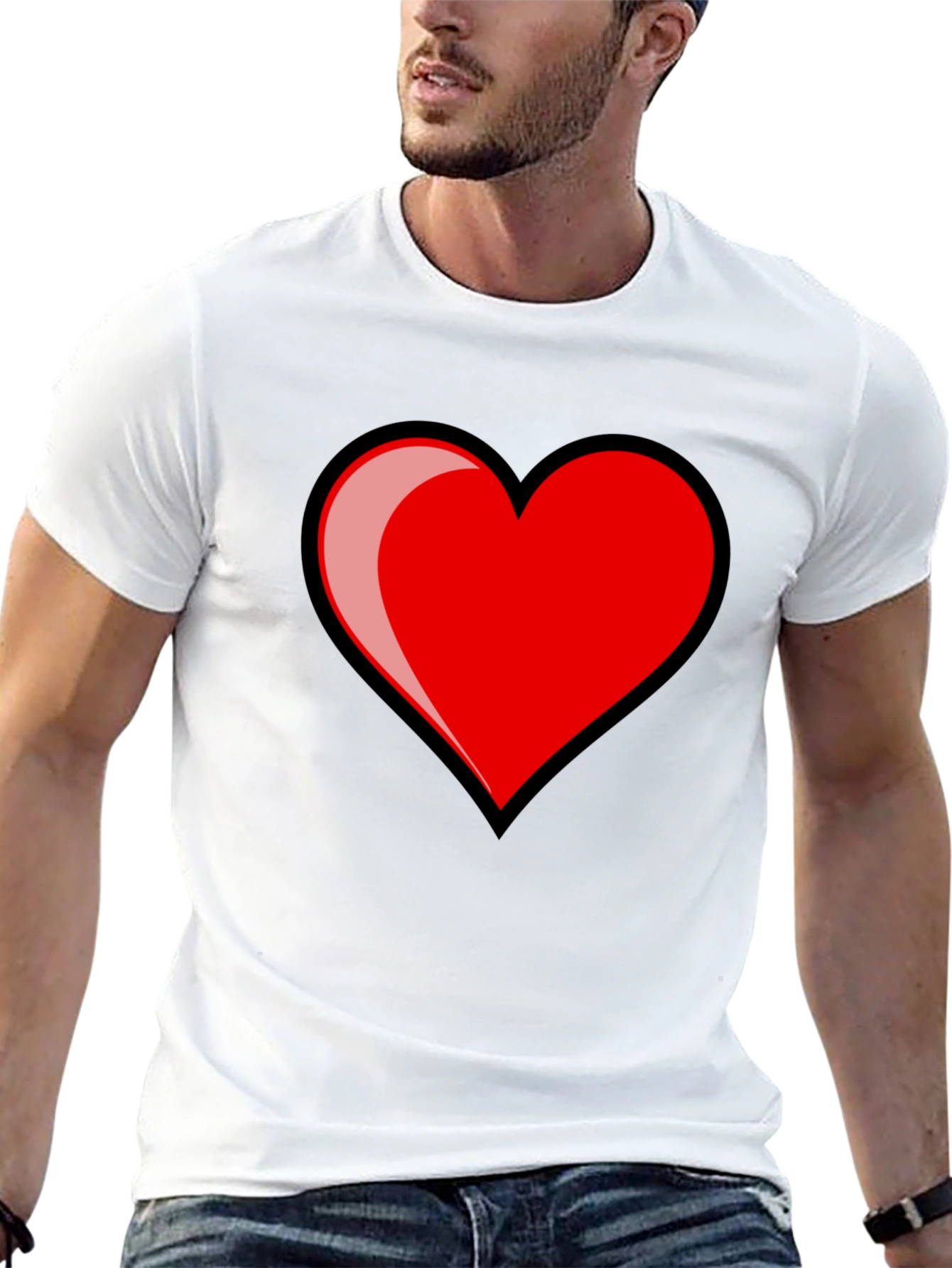 Heart Graphic T-Shirt - Stylish Black Tee