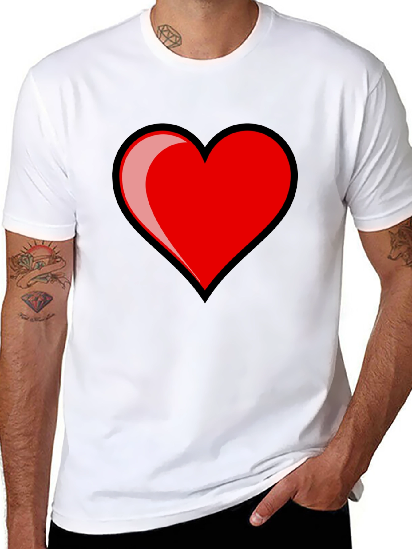Heart Graphic T-Shirt - Stylish Black Tee