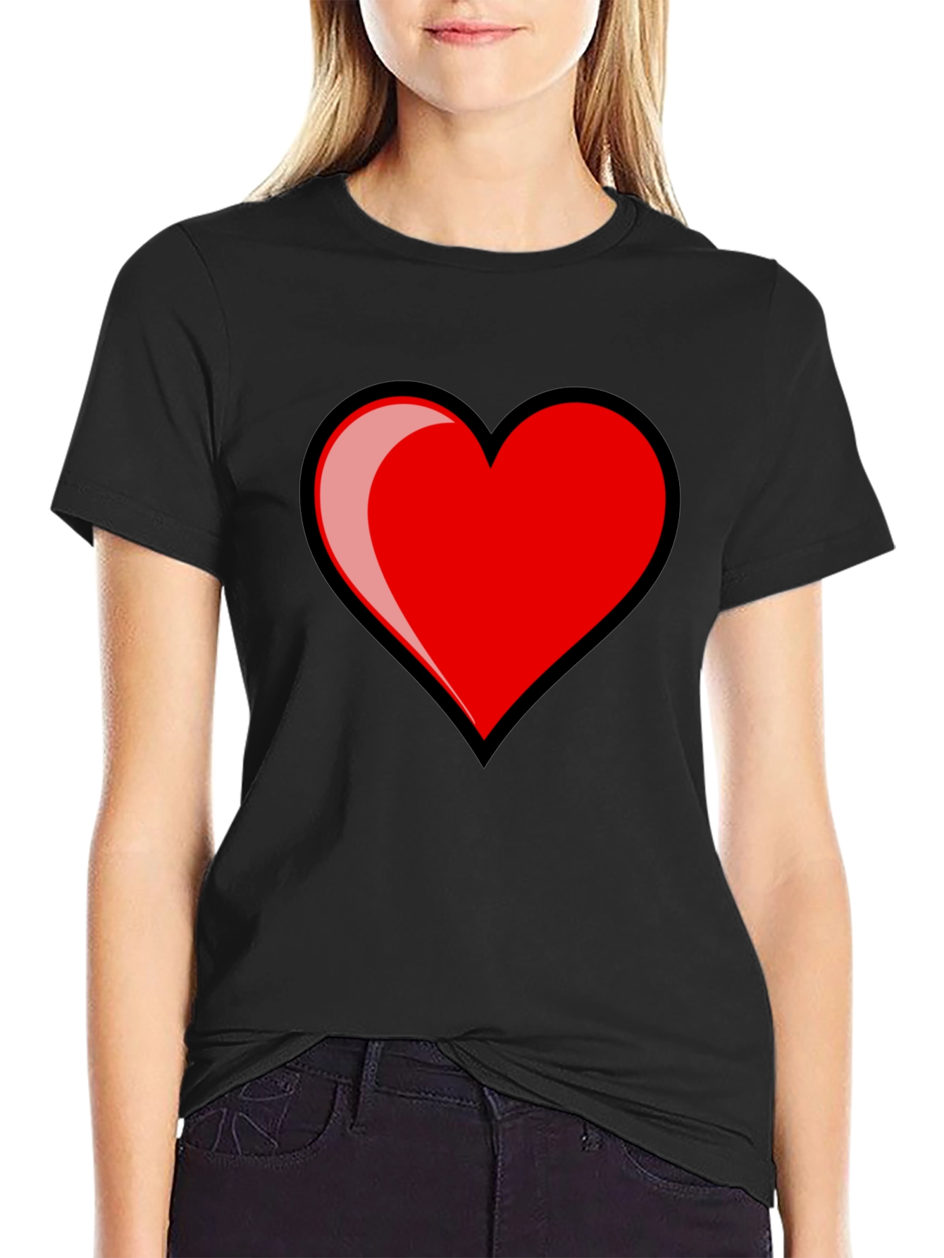 Heart Graphic T-Shirt - Stylish Black Tee