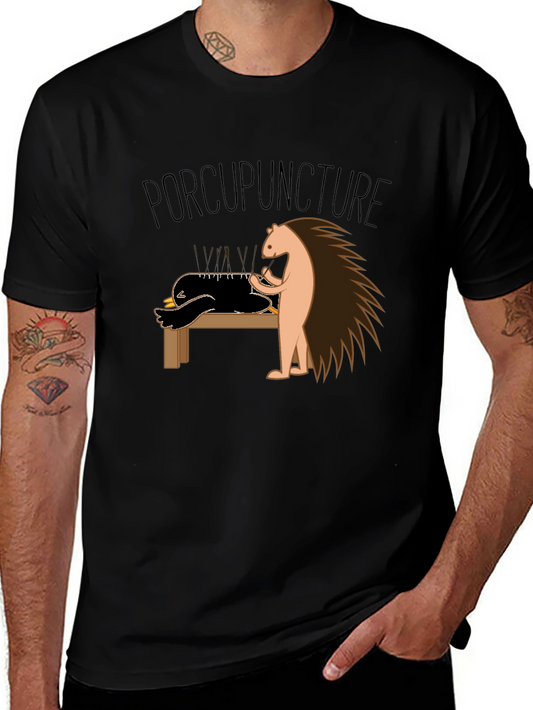 Funny Porcupuncture T-Shirt - Acupuncture Pun Tee