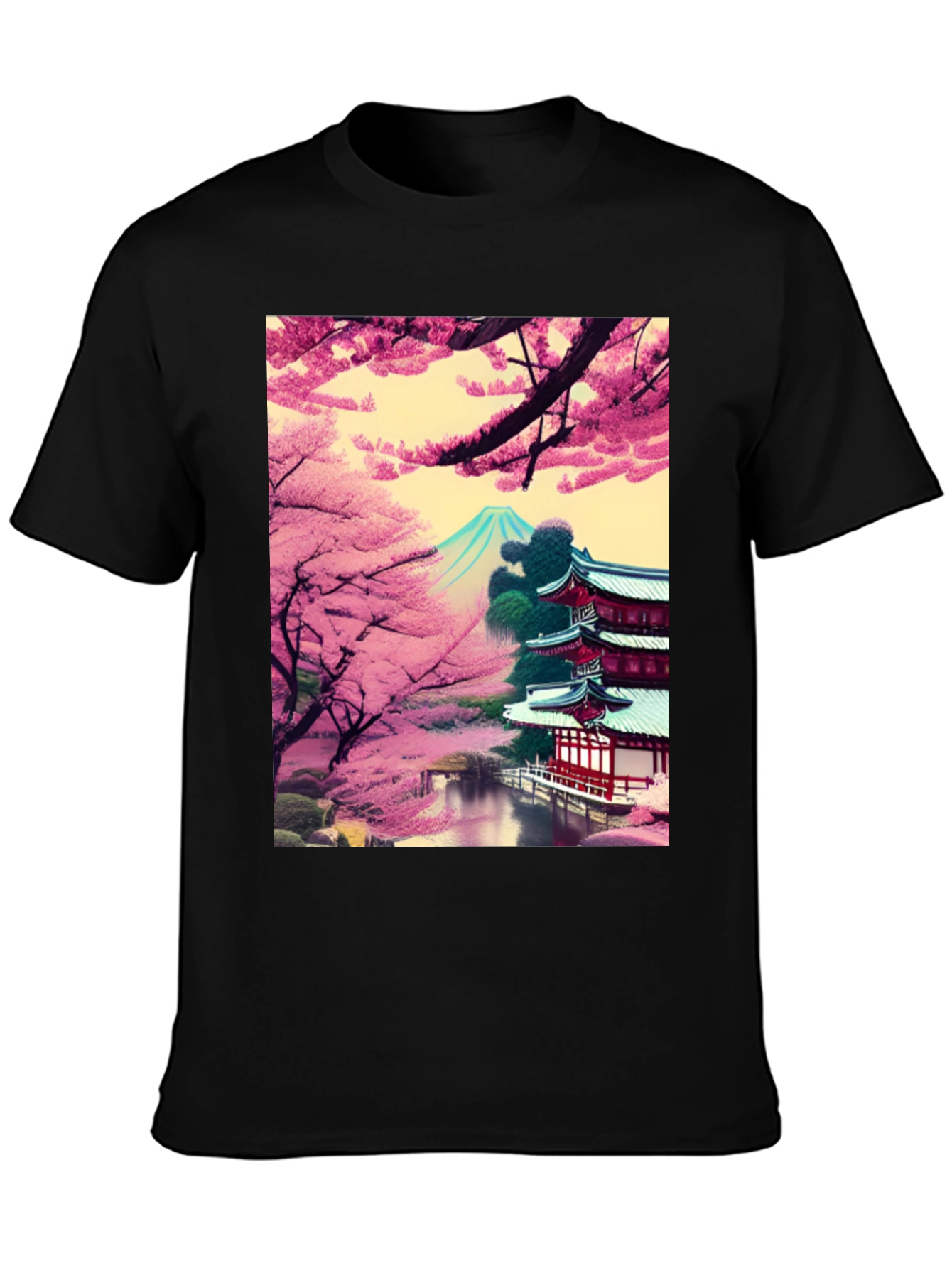 Cherry Blossom Temple Graphic Tee