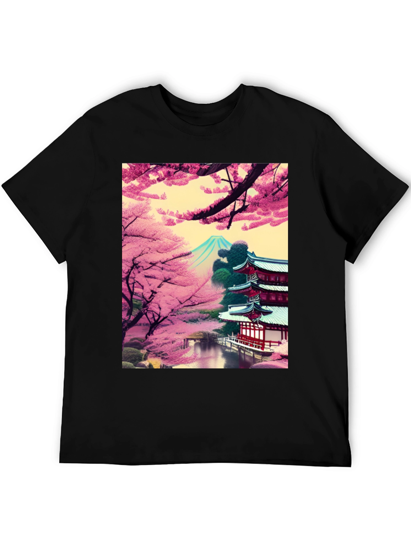 Cherry Blossom Temple Graphic Tee