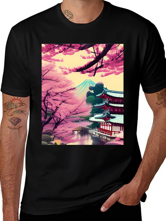 Cherry Blossom Temple Graphic Tee