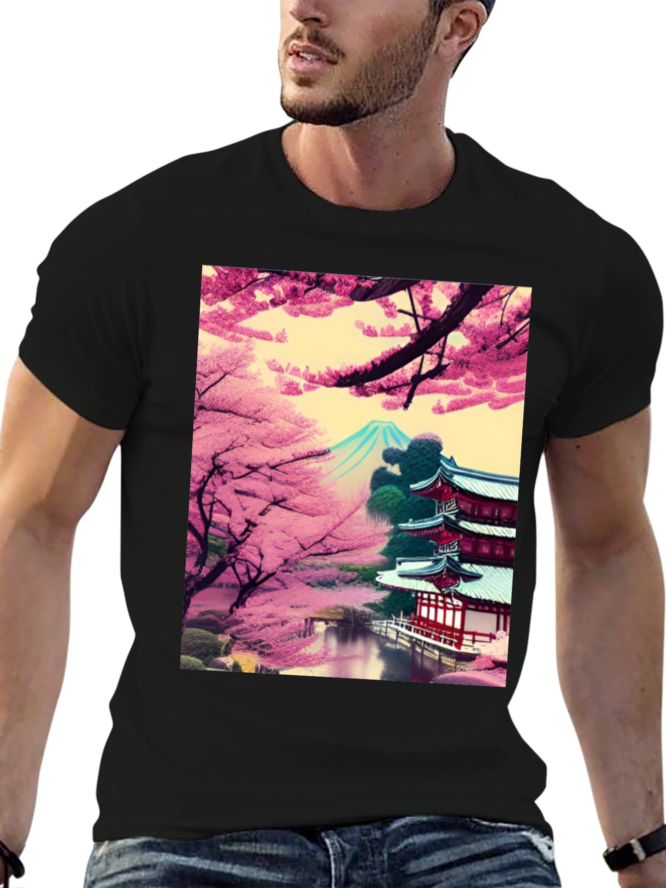 Cherry Blossom Temple Graphic Tee
