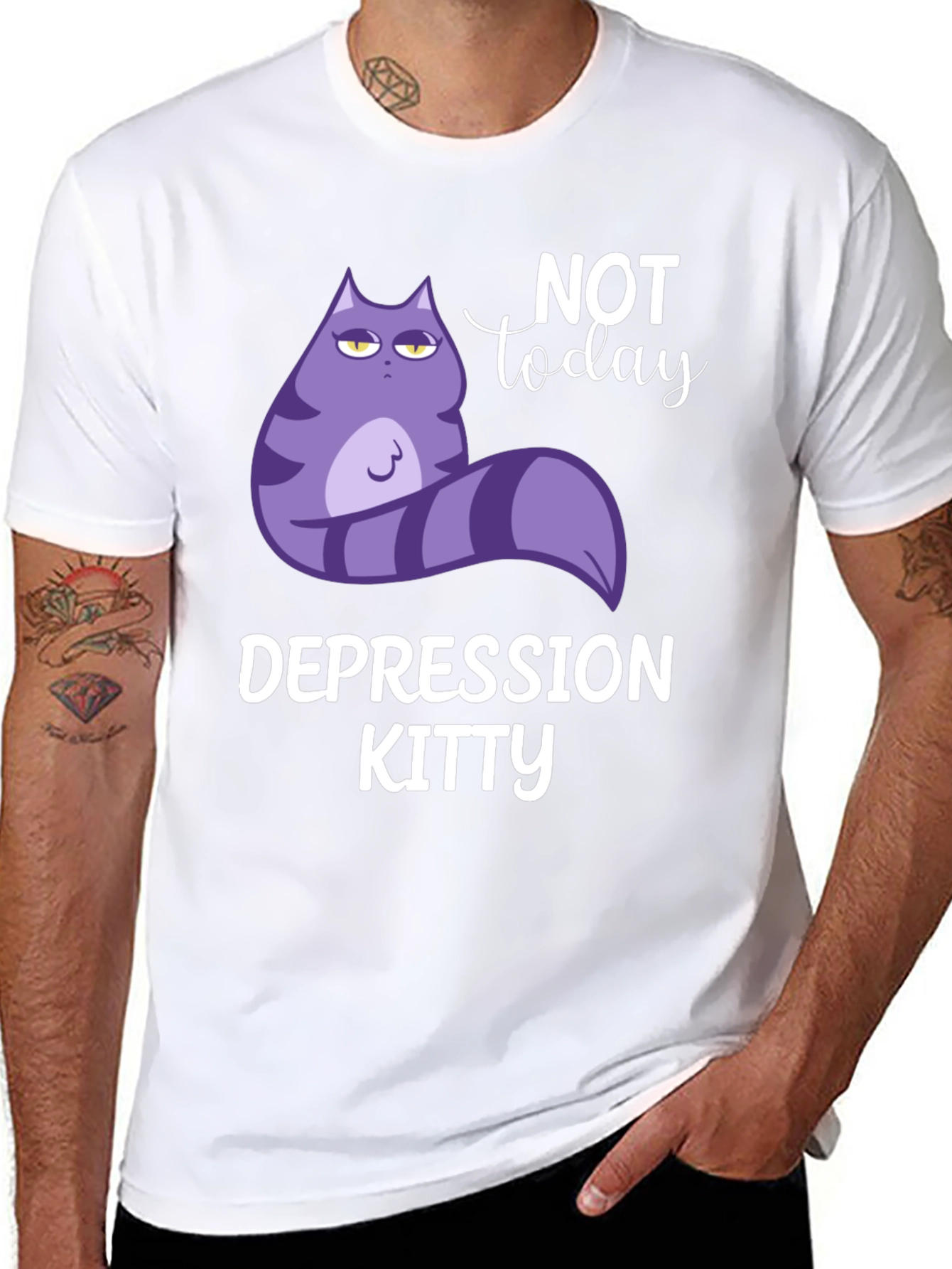 Depression Kitty T-Shirt - Not Today