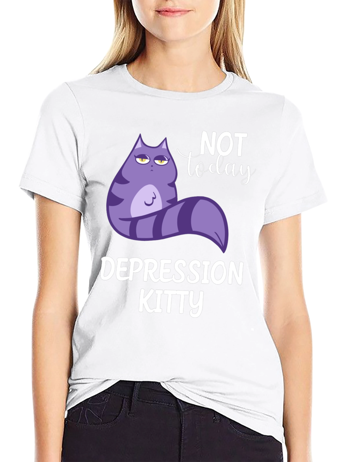 Depression Kitty T-Shirt - Not Today