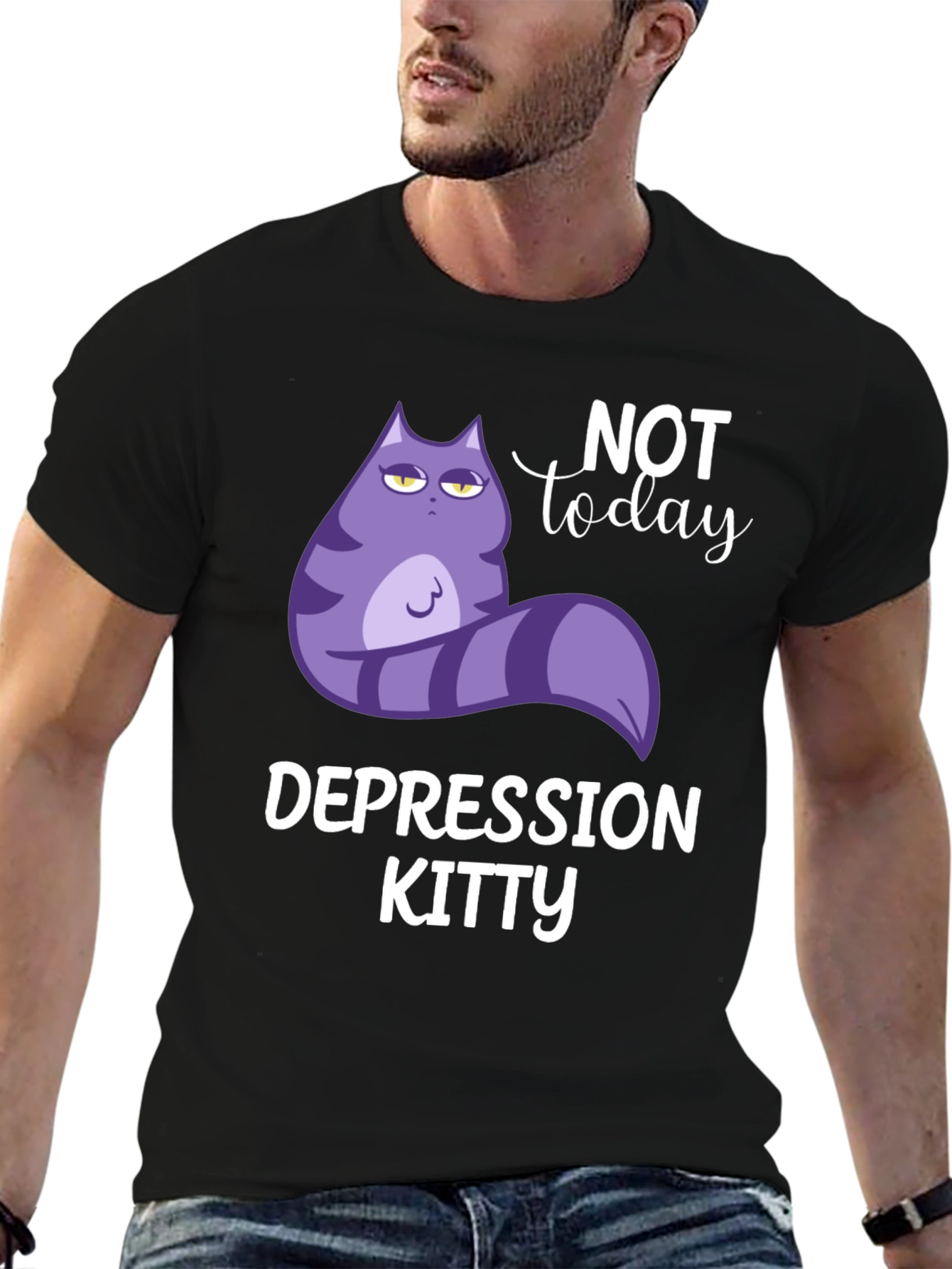 Depression Kitty T-Shirt - Not Today