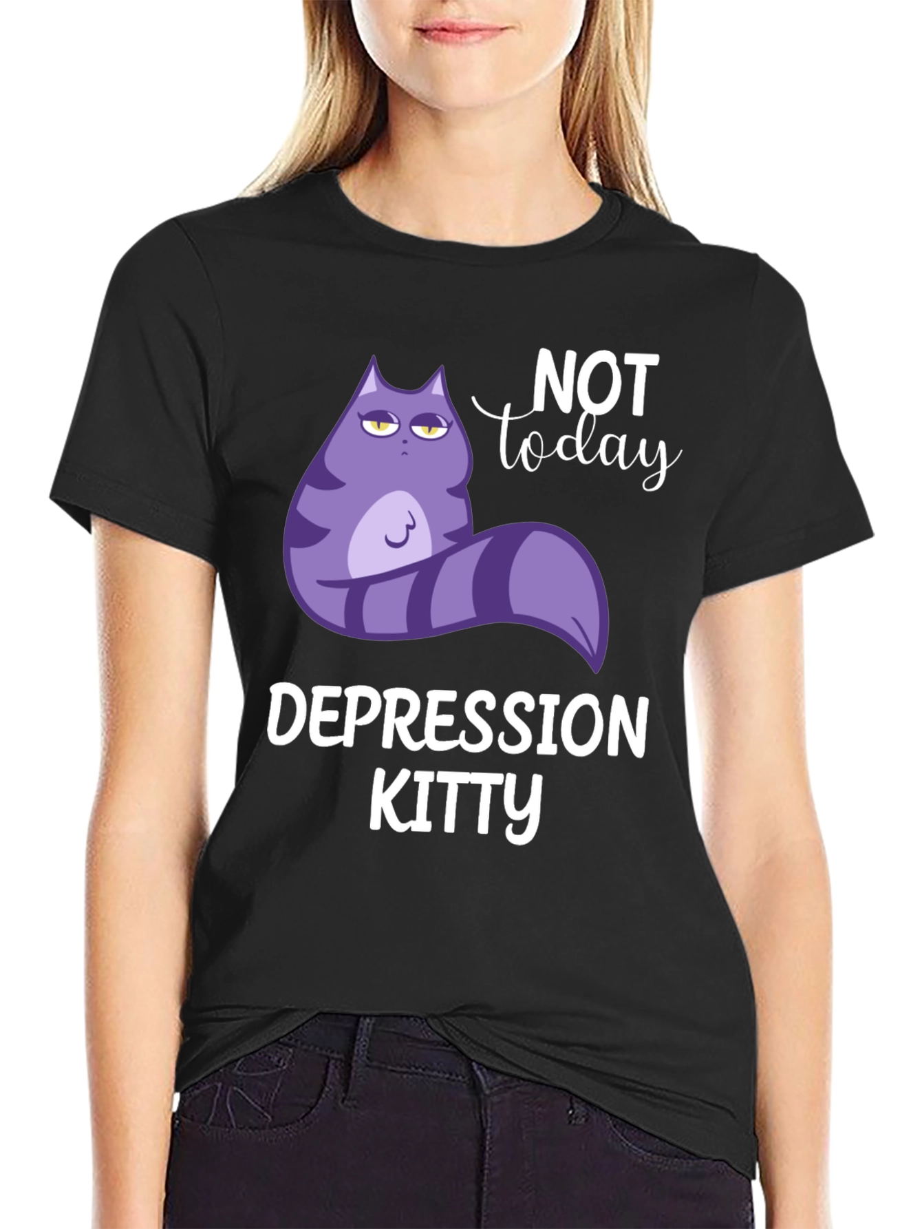 Depression Kitty T-Shirt - Not Today