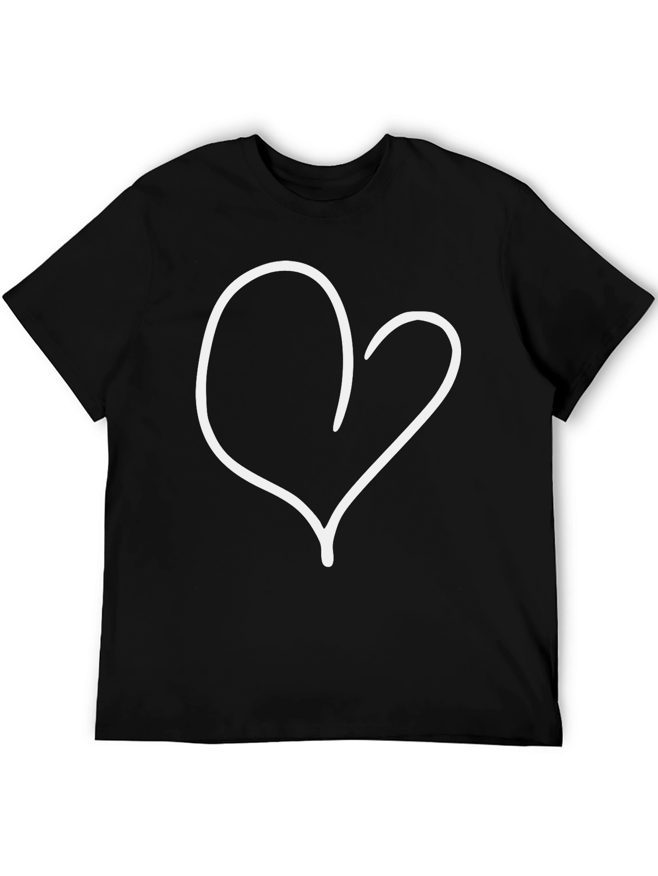Heart Graphic Black T-Shirt - Modern Casual Tee