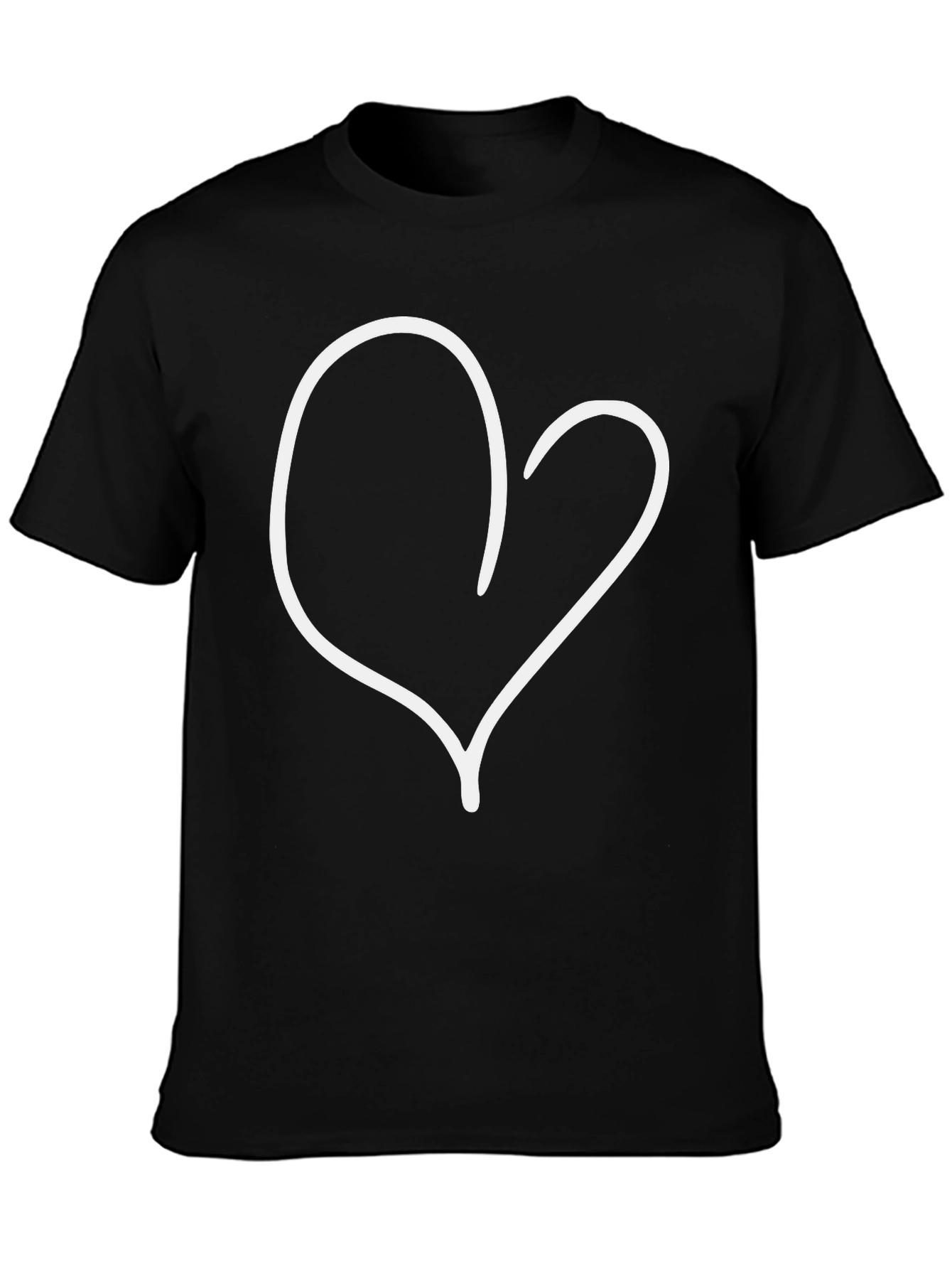 Heart Graphic Black T-Shirt - Modern Casual Tee