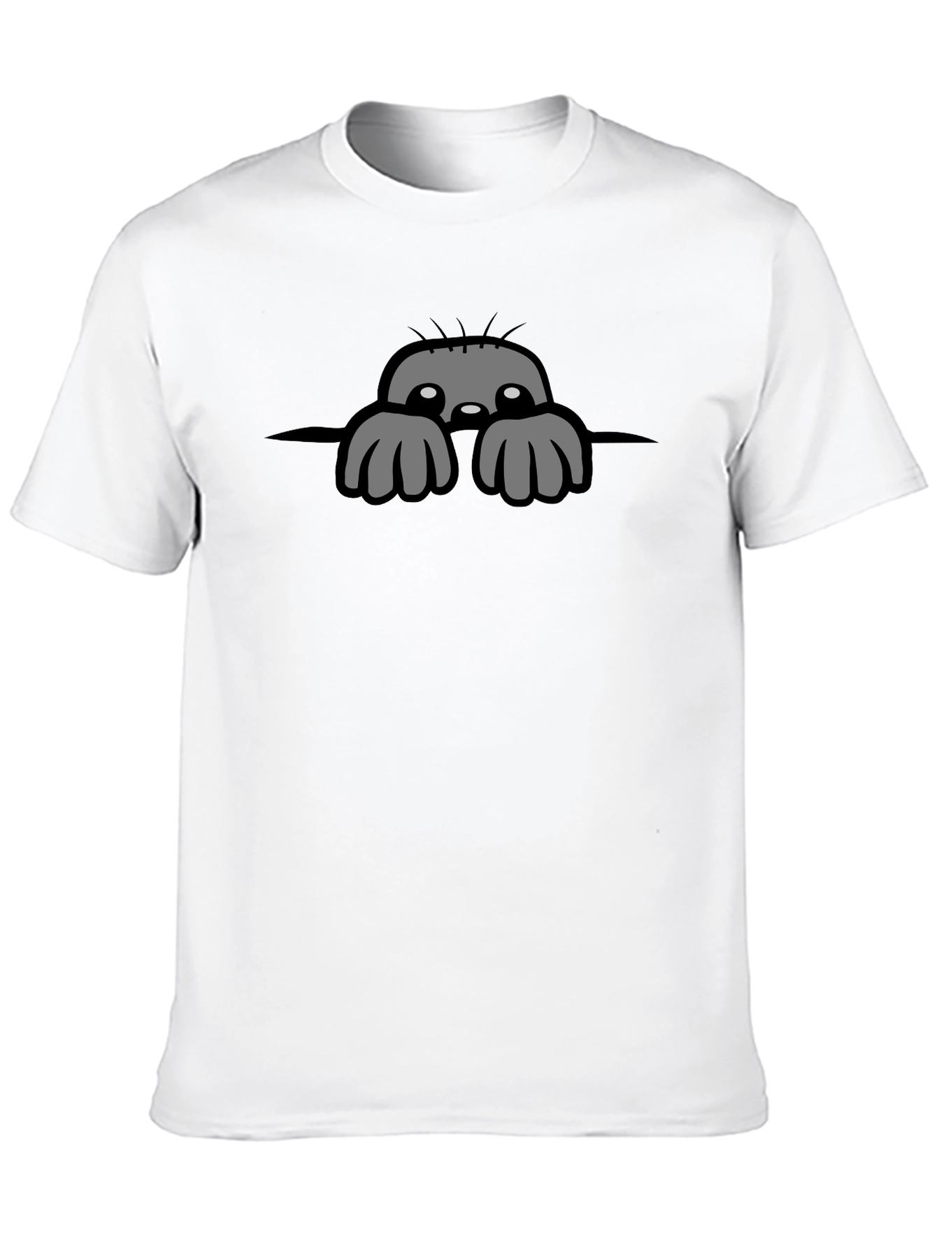 Peeking Monster Graphic T-Shirt - Black