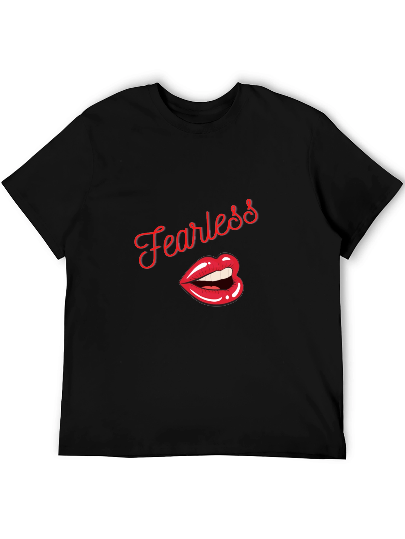 Fearless Lips Graphic Print Mens T-Shirt