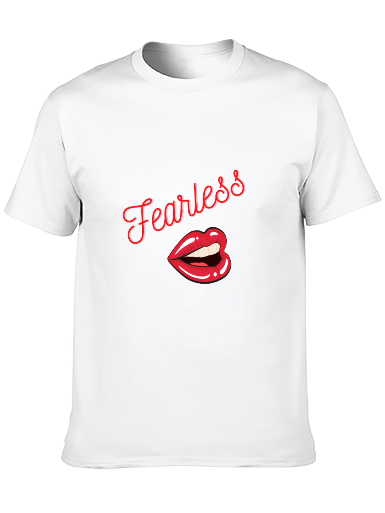 Fearless Lips Graphic Print Mens T-Shirt