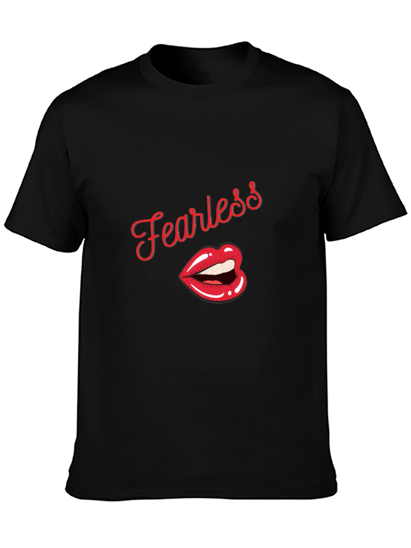 Fearless Lips Graphic Print Mens T-Shirt