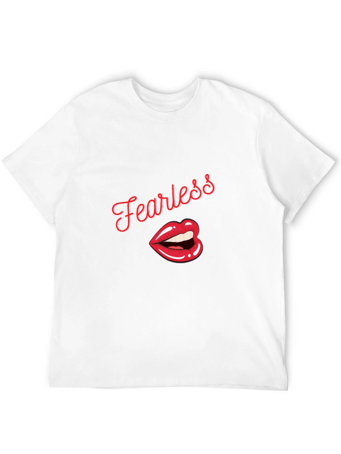 Fearless Lips Graphic Print Mens T-Shirt