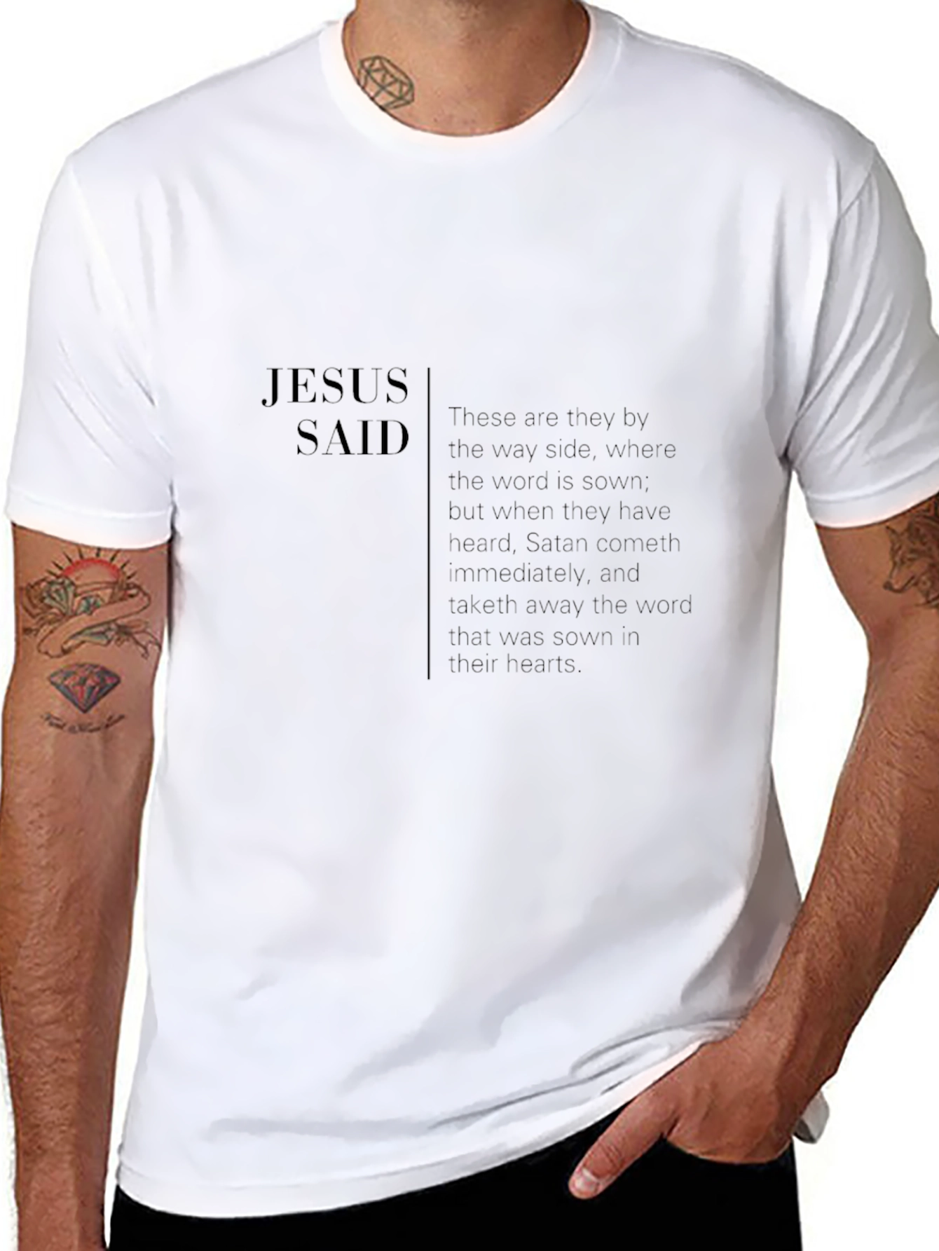 Jesus Said Black Graphic T-Shirt