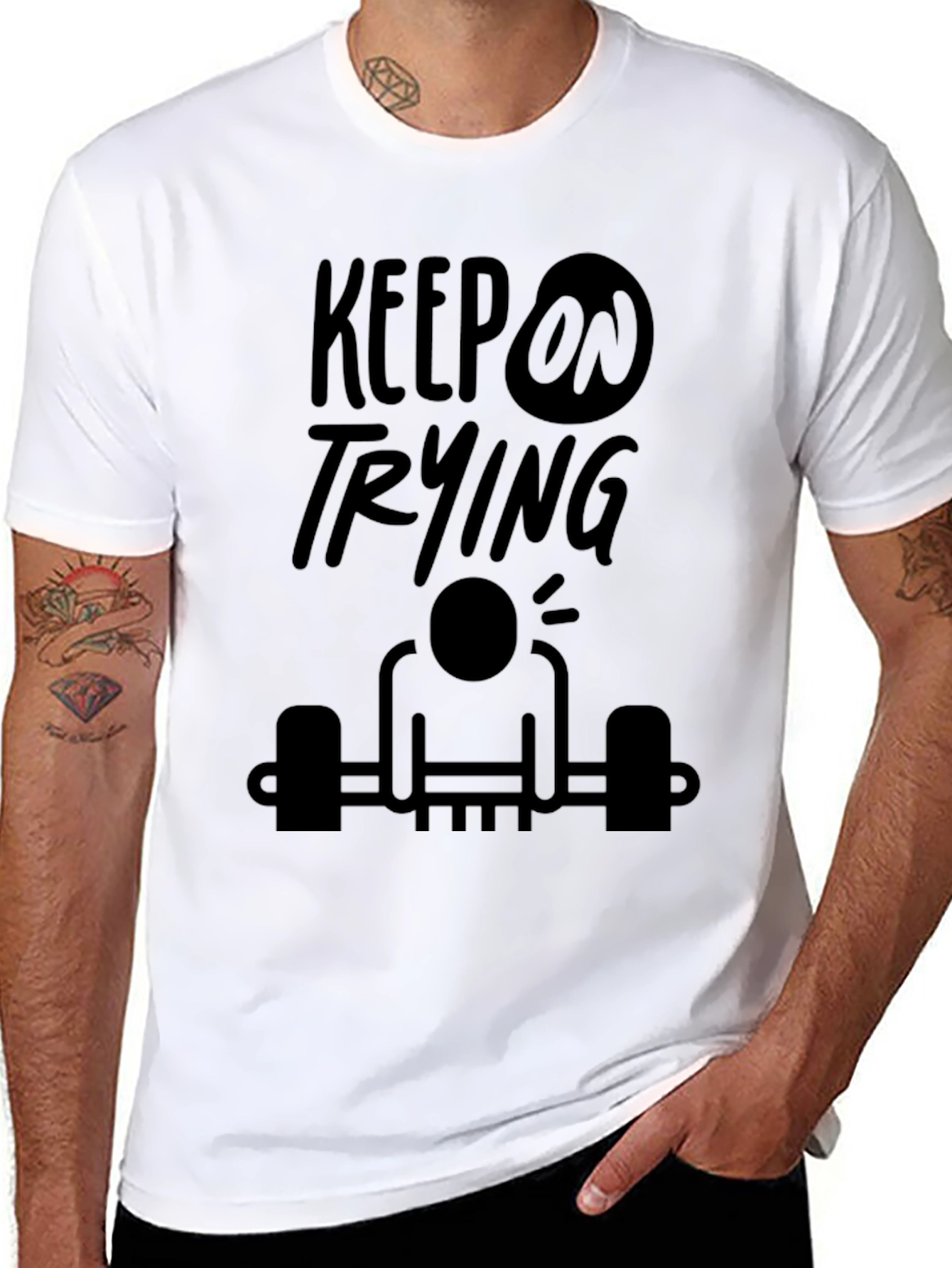Motivational Keep On Trying Gym Workout T-Shirt