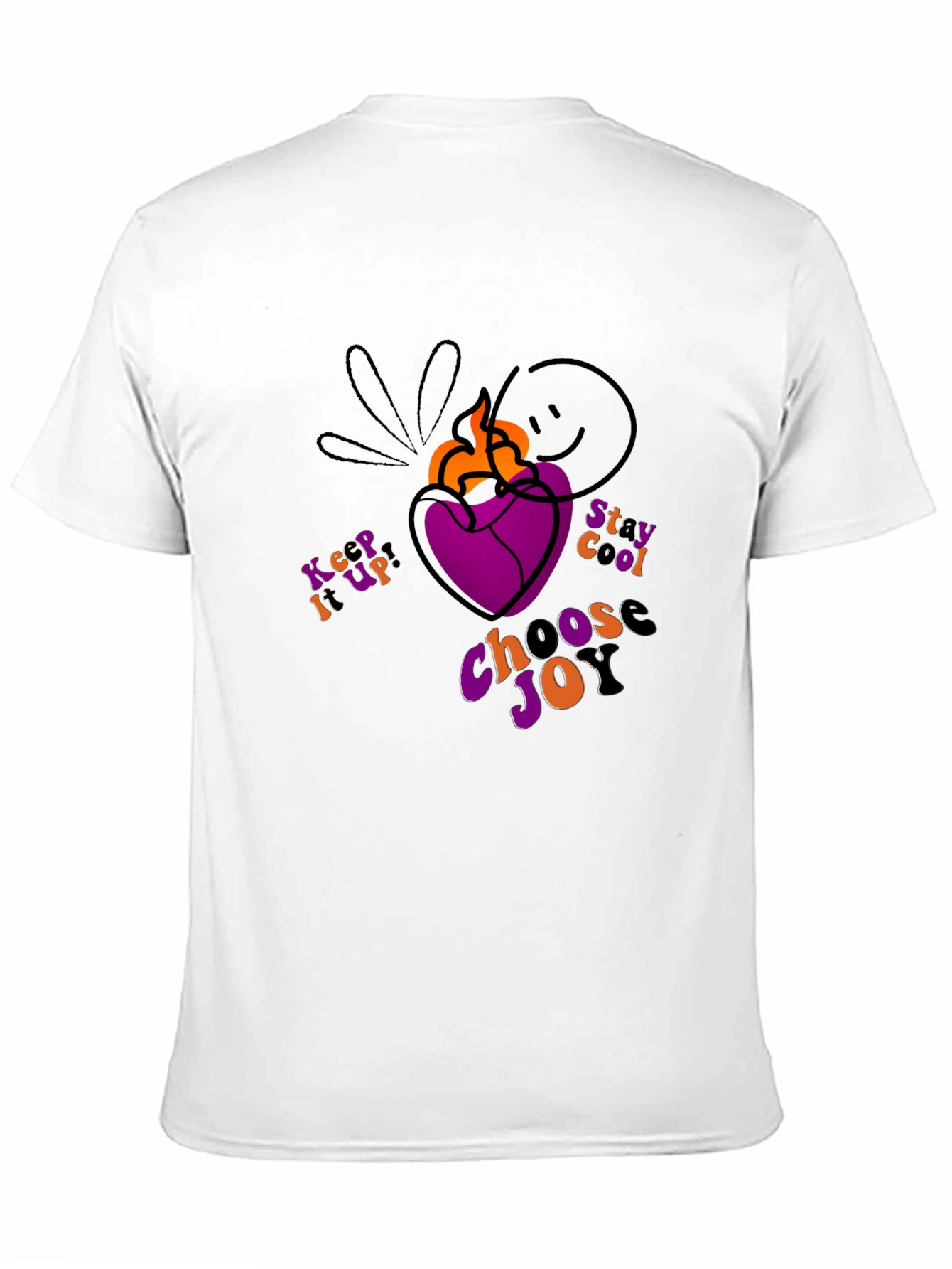 Black T-Shirt with Heart and Inspirational Slogan