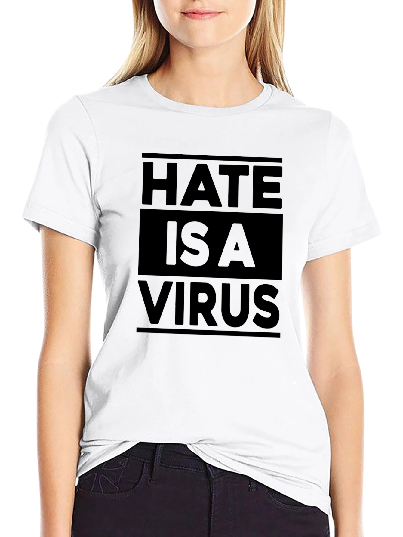 Hate is a Virus Graphic T-Shirt - Black