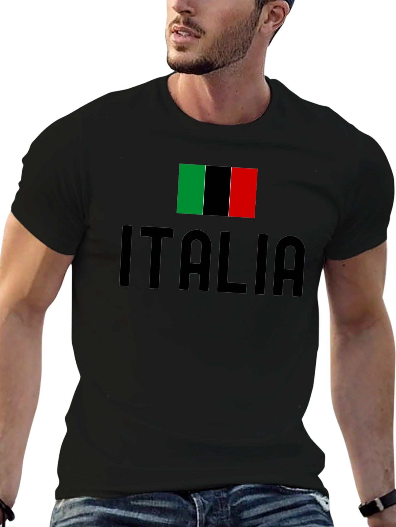 Italia Flag T-Shirt - Black Italian Pride Tee