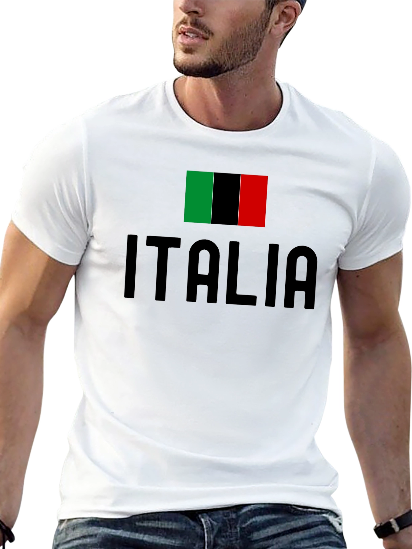 Italia Flag T-Shirt - Black Italian Pride Tee