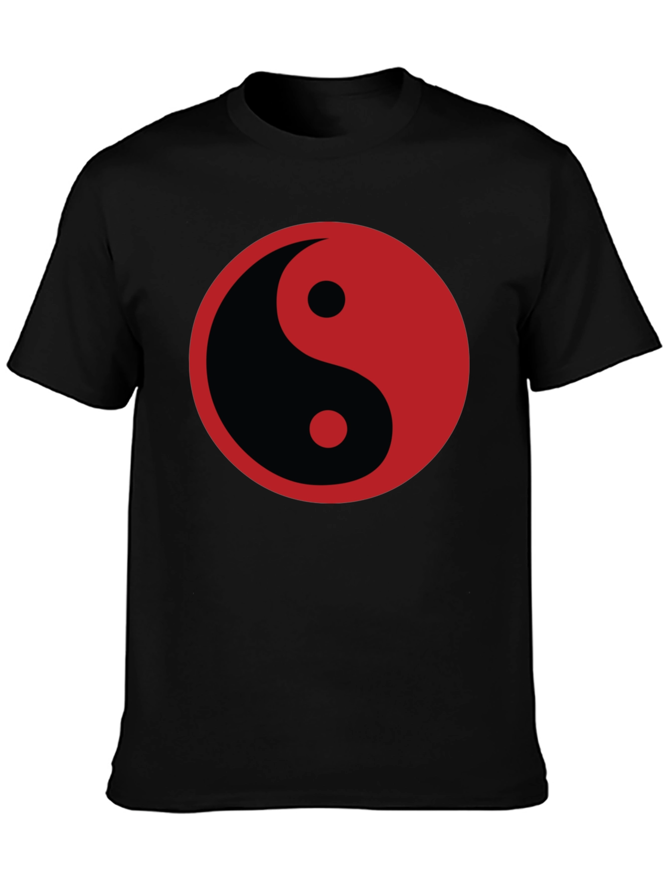 Yin Yang Graphic T-Shirt - Black Cotton Blend