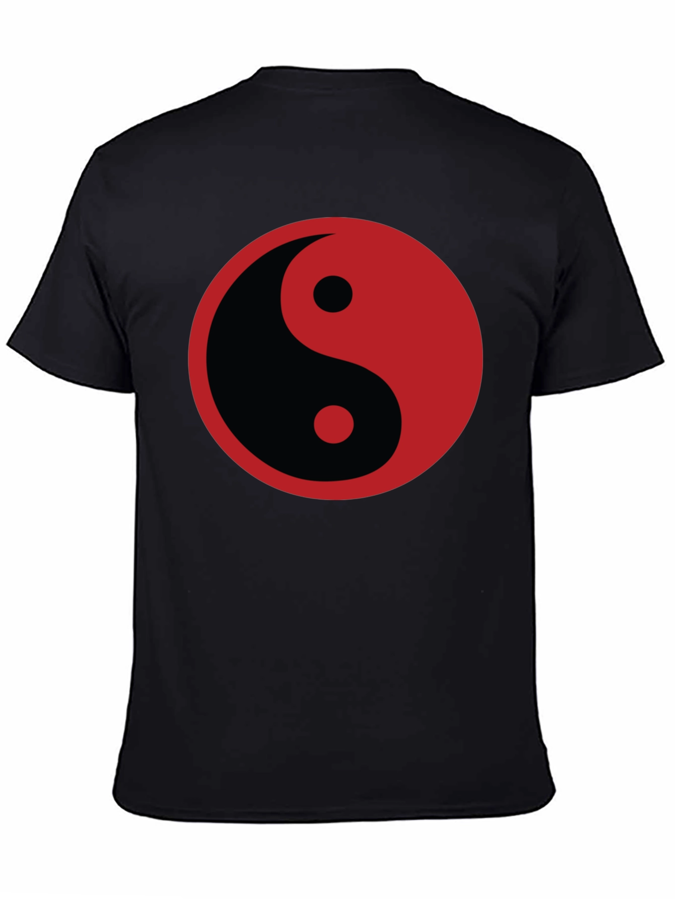 Yin Yang Graphic T-Shirt - Black Cotton Blend