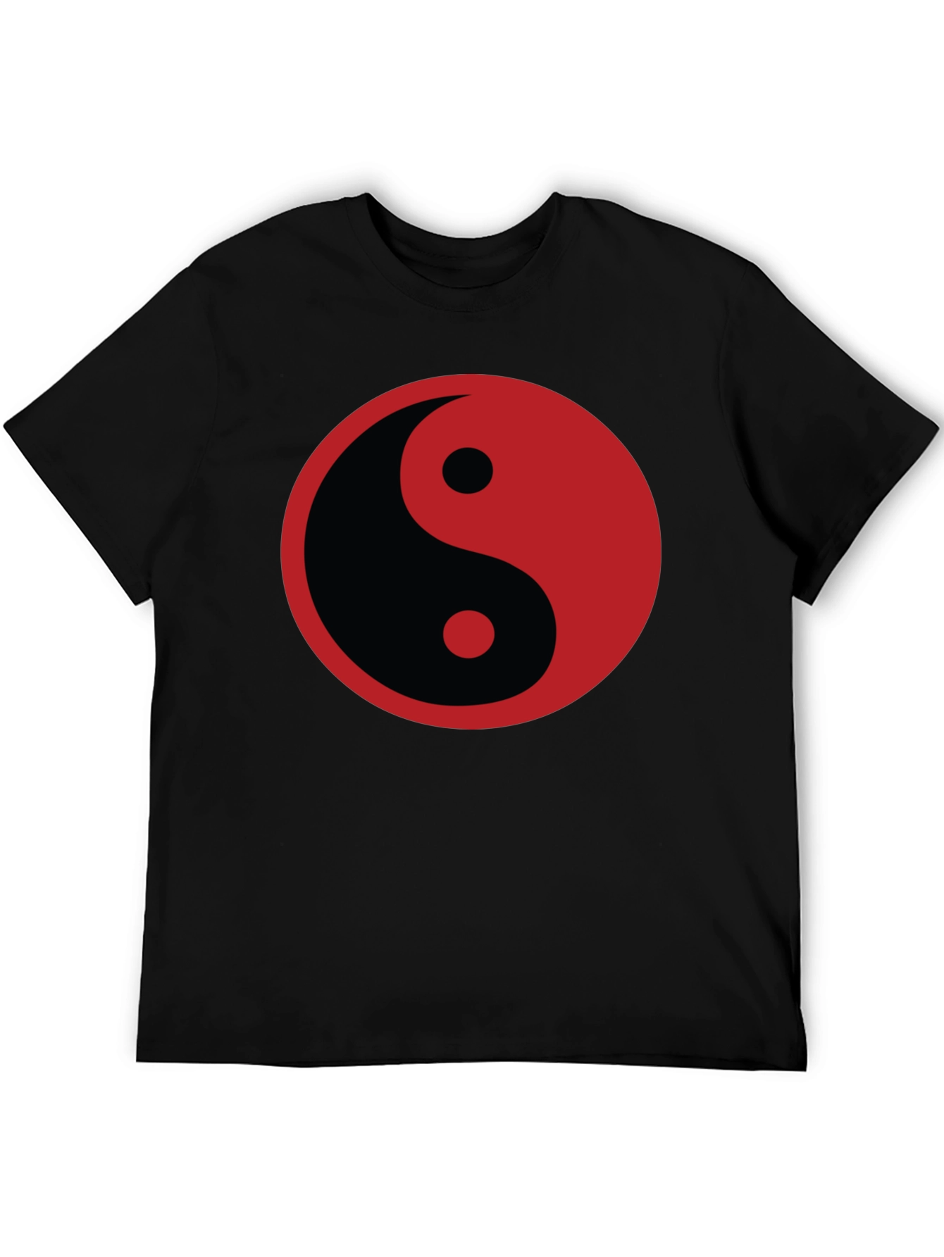 Yin Yang Graphic T-Shirt - Black Cotton Blend