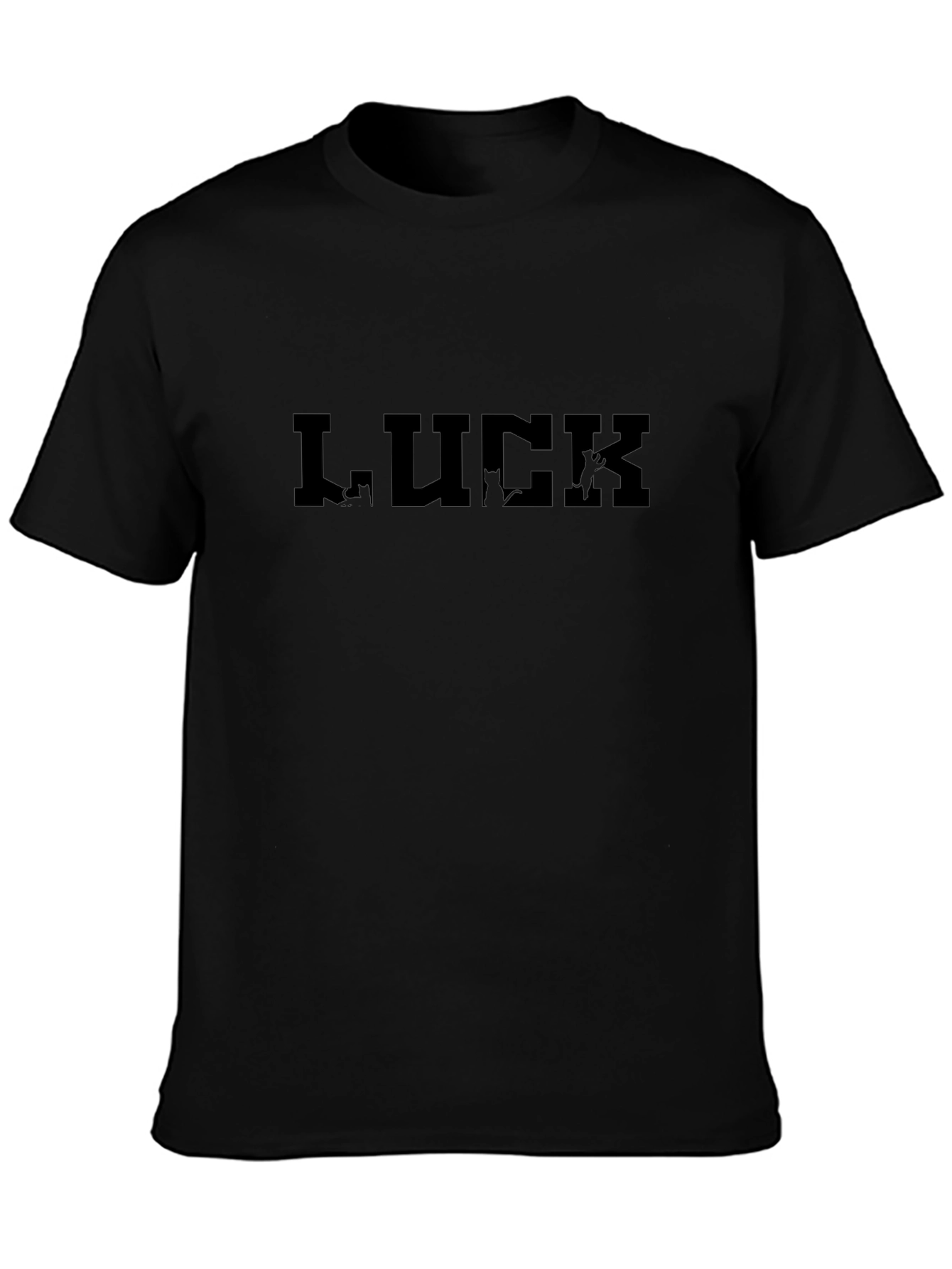 Luck Graphic Tee - Black Casual T-Shirt