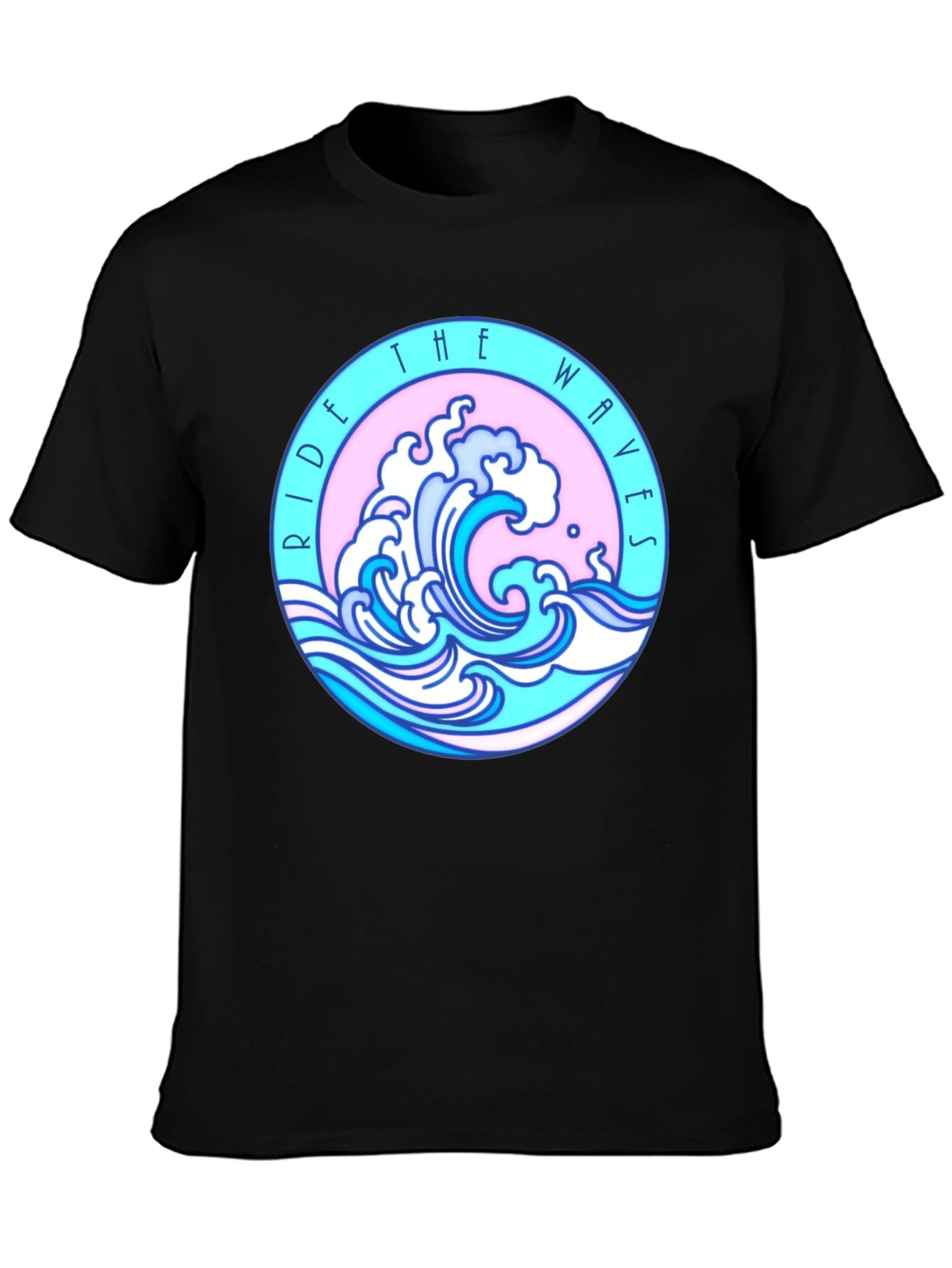Ride The Waves Black Graphic Tee