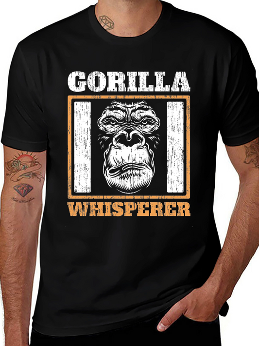 Gorilla Whisperer Graphic Tee - Black Cotton T-Shirt