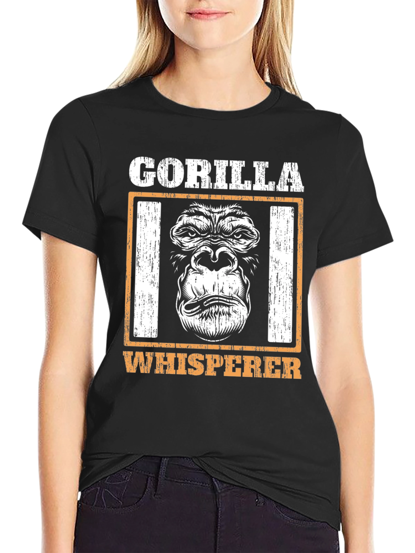 Gorilla Whisperer Graphic Tee - Black Cotton T-Shirt