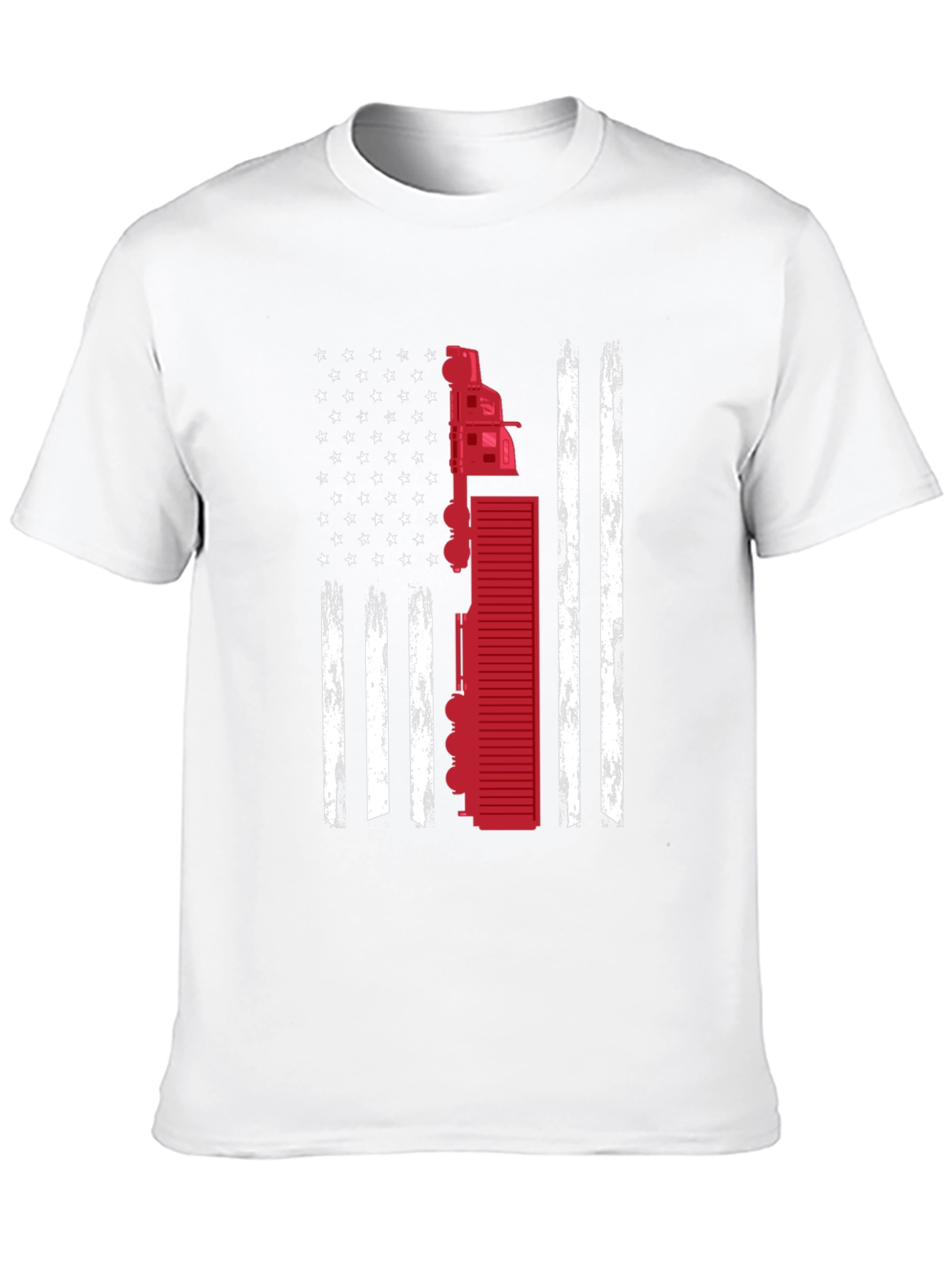Trucker Flag T-Shirt Patriotic USA Truck Driver Tee
