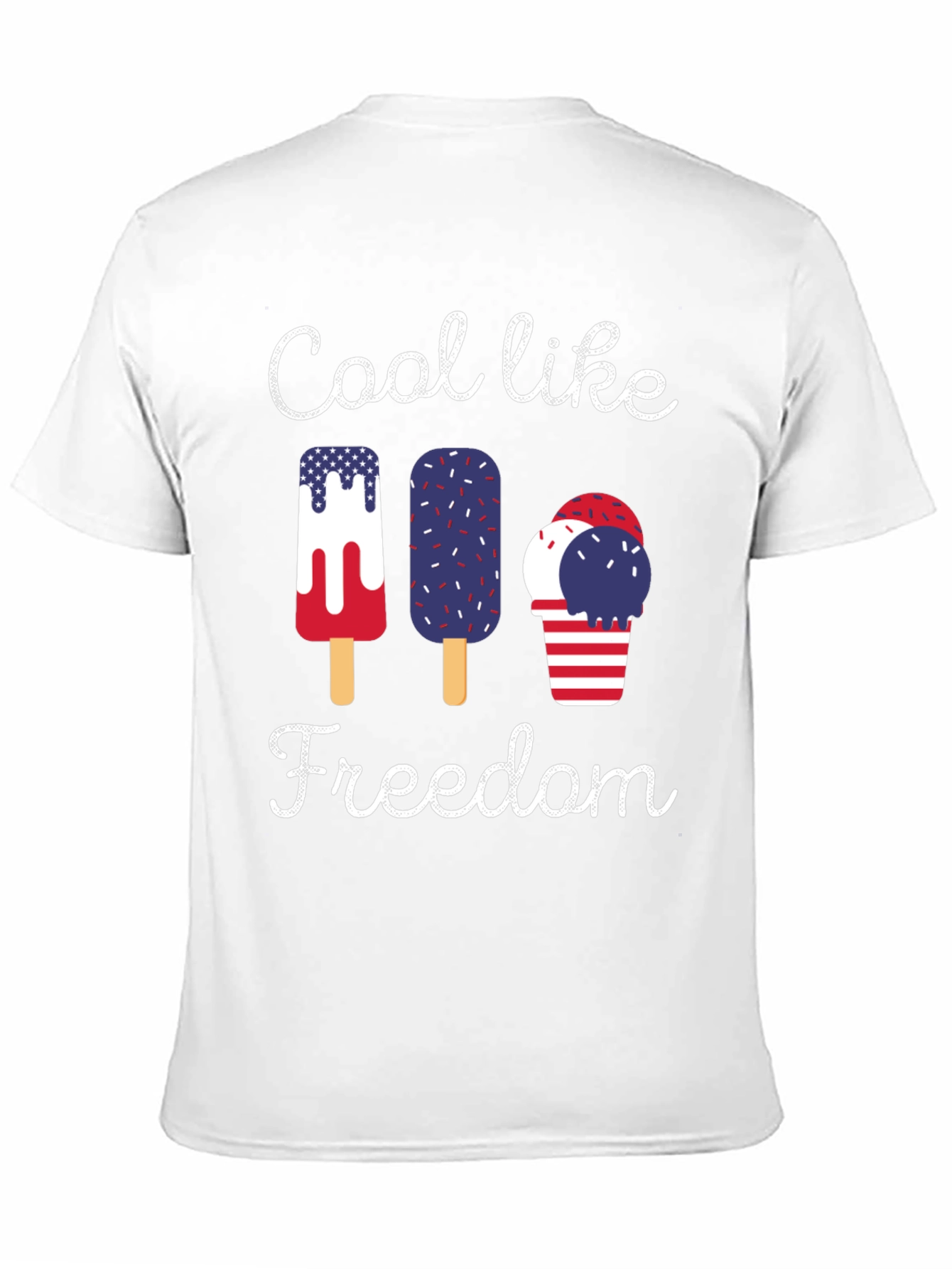 Cool Like Freedom Patriotic Graphic T-Shirt